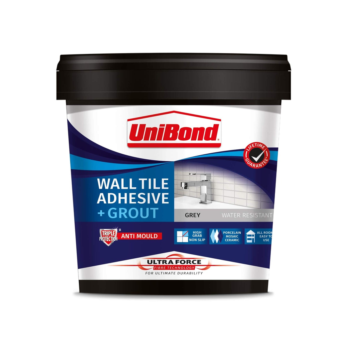 Unibond 2570754 Ultraforce Wall Adhesive and Grout, Grey