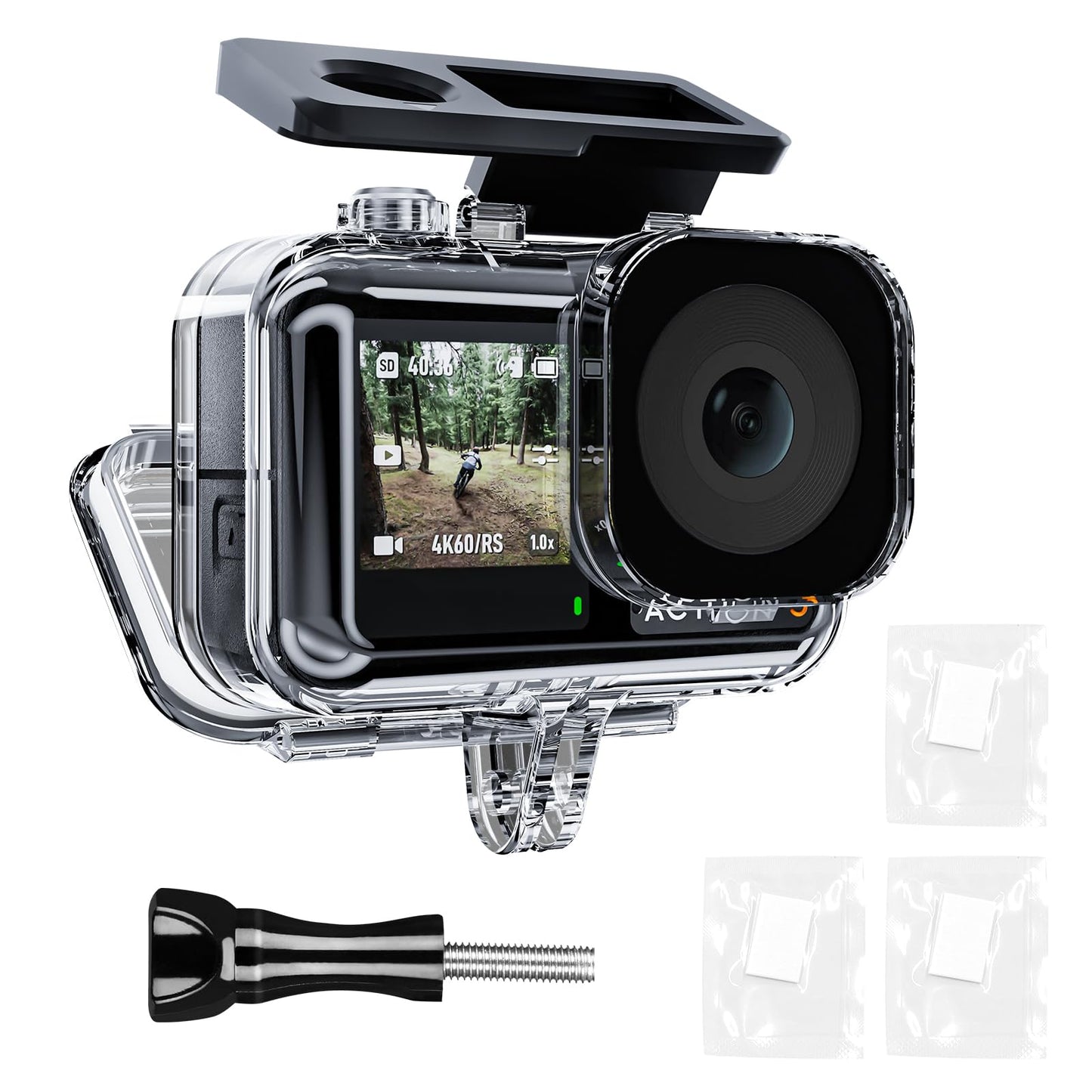 TELESIN Waterproof Case for DJI Osmo Action 5 Pro Action 4/3 Camera Underwater Housing Housing Cage Support 45M Deep Diving Snorkeling with Quick