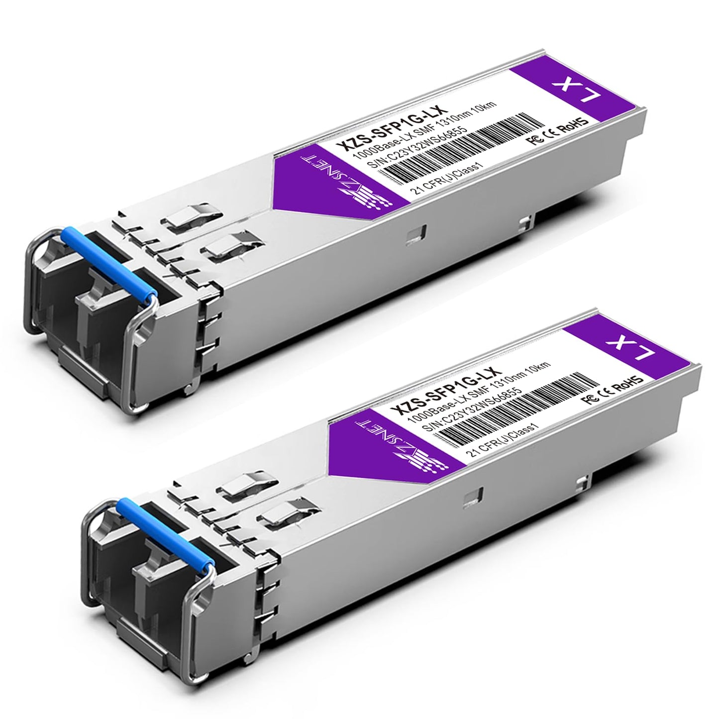 XZSNET 1000BASE-LX SFP Transceiver, 1.25G SFP to LC Single Mode Fiber Module Compatible with Cisco GLC-LH-SMD, Ubiquiti UniFi UF-SM-1G, Mikrotik,
