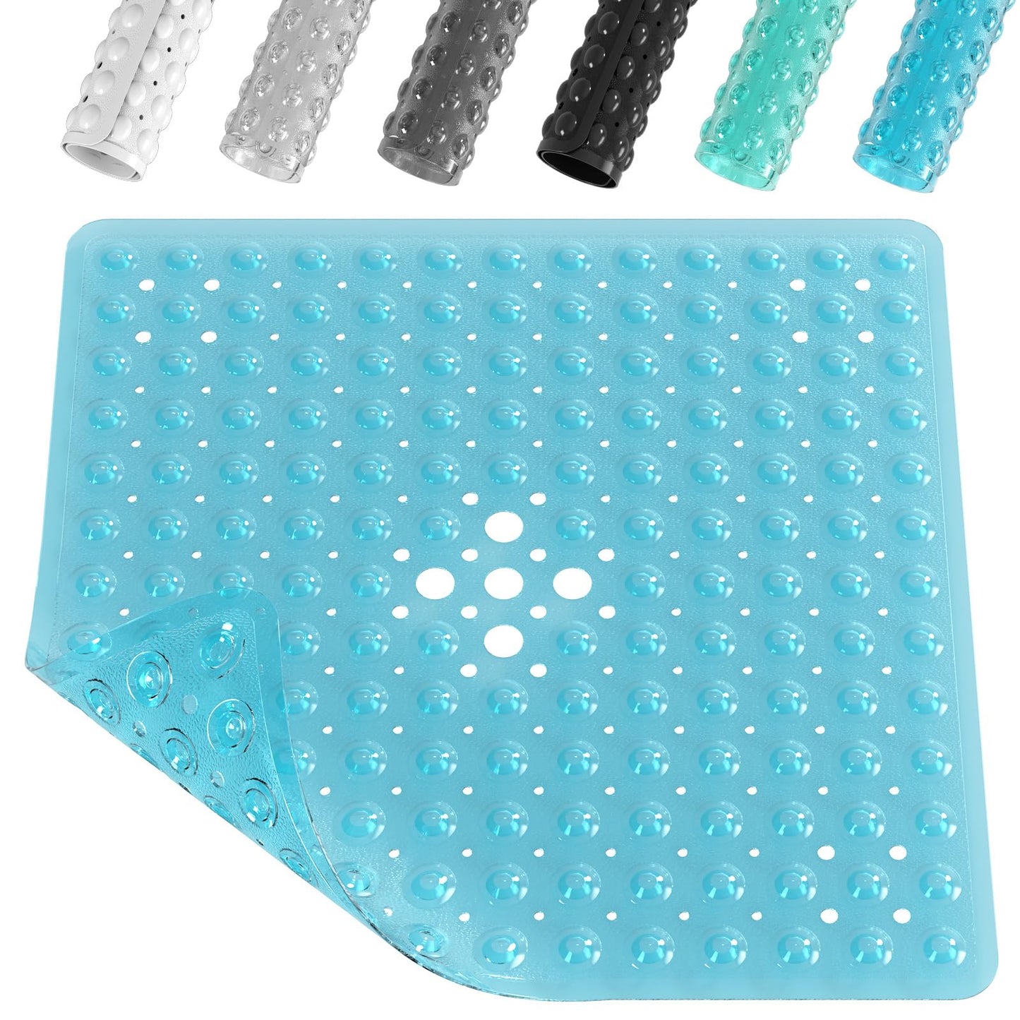 XIYUNTE Shower Mat Non Slip Anti Mould - 53 x 53cm Square Bath Mat Non Slip Shower Mats for Inside Shower, Anti Slip Shower Mat with Strong Suction