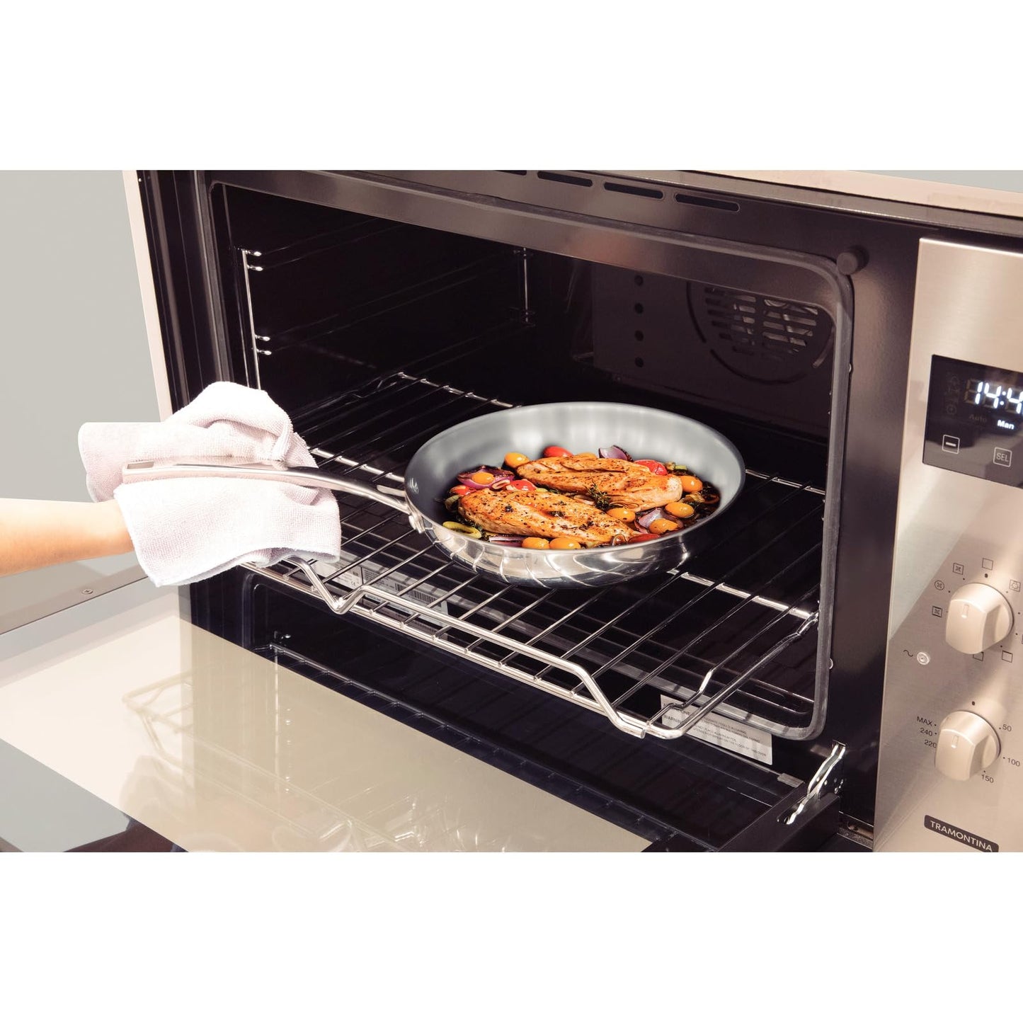 Tramontina Grano Frying Pan Stainless Steel for Induction, Electric, Gas and Ceramic Glass Hobs, Cookware, Kitchen, 20 cm, 1.2 litres, 62155200