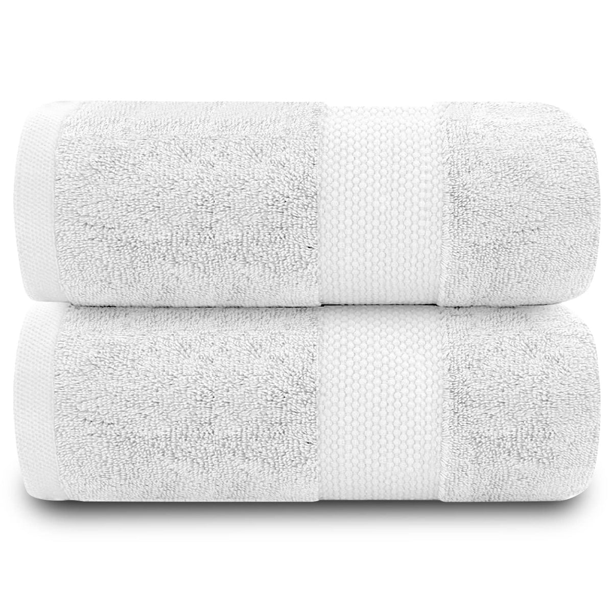 GC GAVENO CAVAILIA Fade Resistant Bathroom Towels Set, 700 GSM Premium Quality Extra Absorbent 100% Cotton Bath Towel, White, 2PK Bath Towel