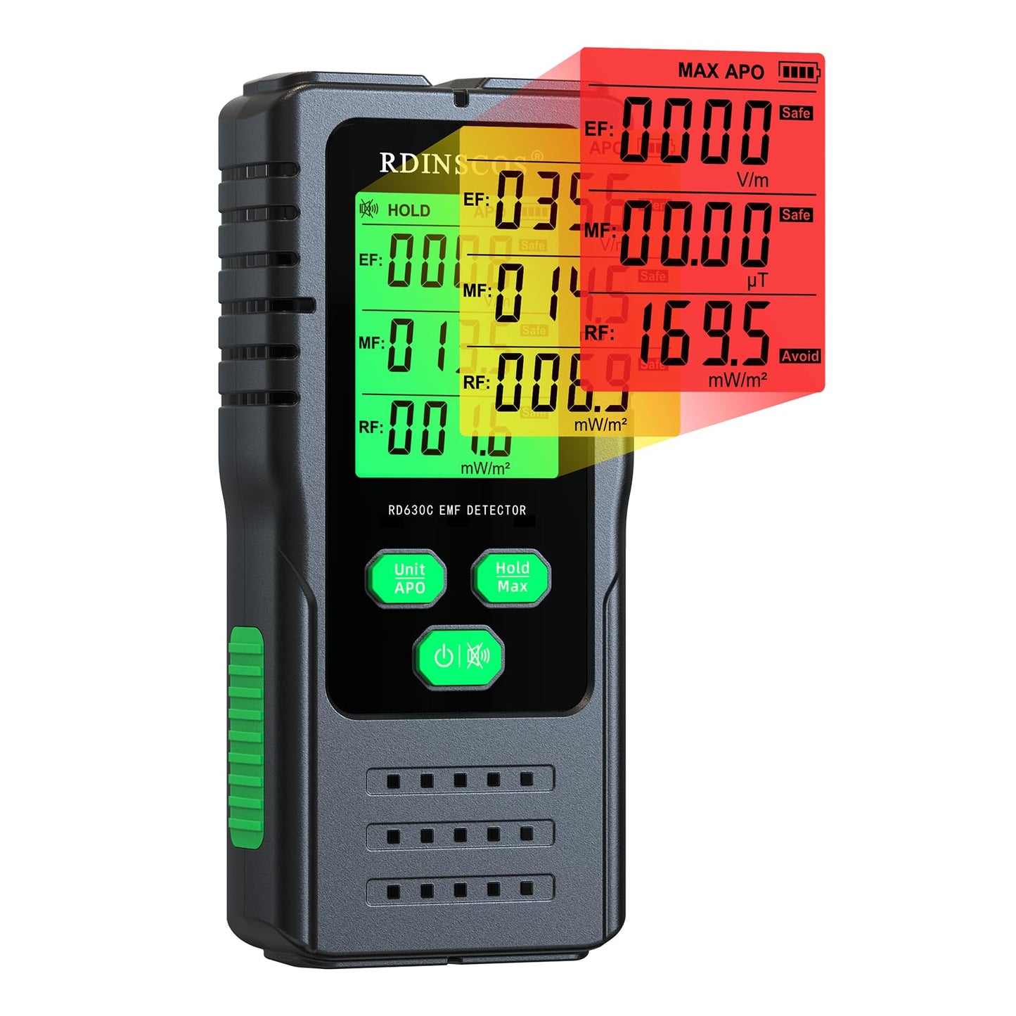 RDINSCOS EMF Meter,RD630C Digital Electromagnetic Field Radiation Detector with Color-screen Display Handheld EMF Tester for Home, Office,Outdoor Use