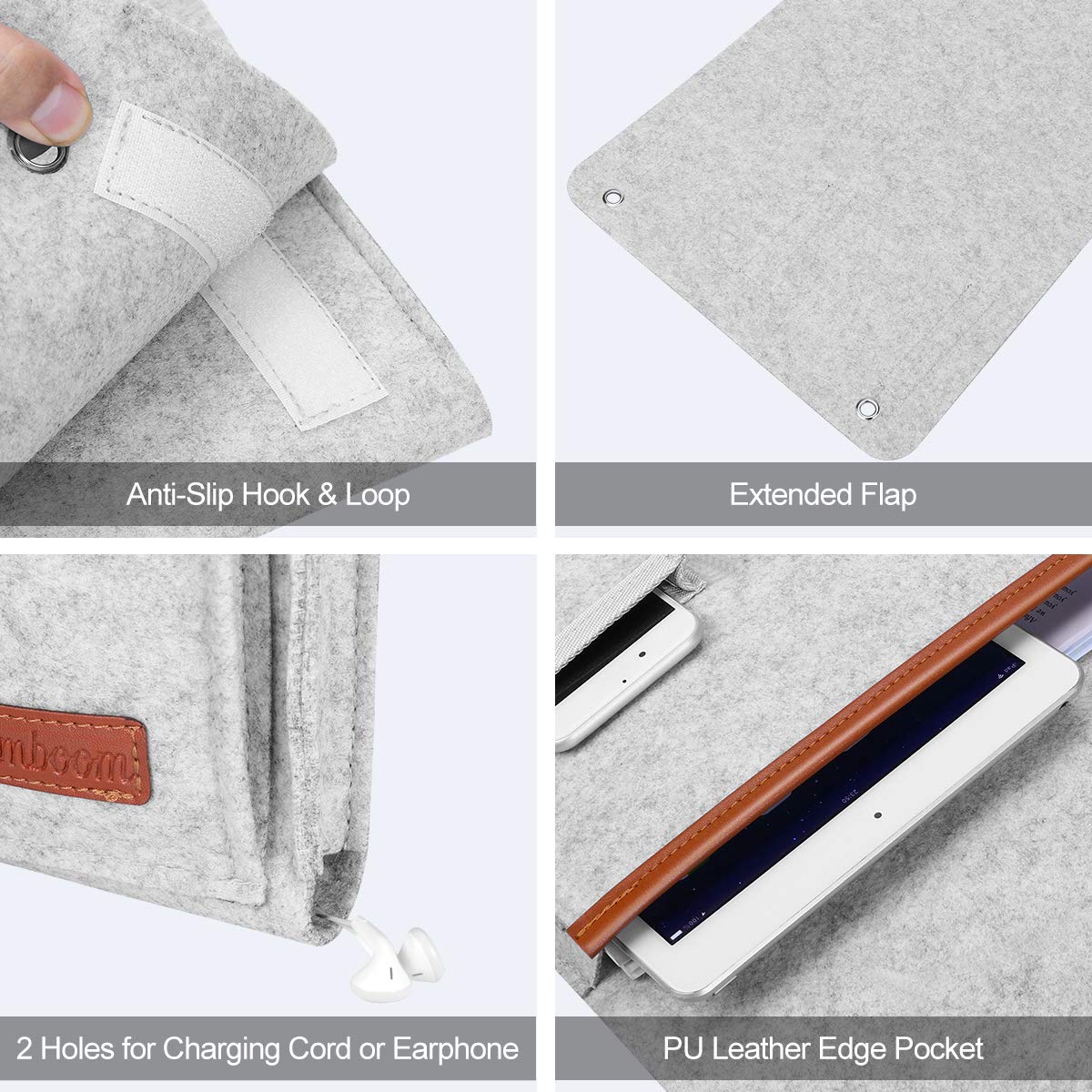 SIMBOOM Sofa Armrest Hanging Storage Bag - Light Grey