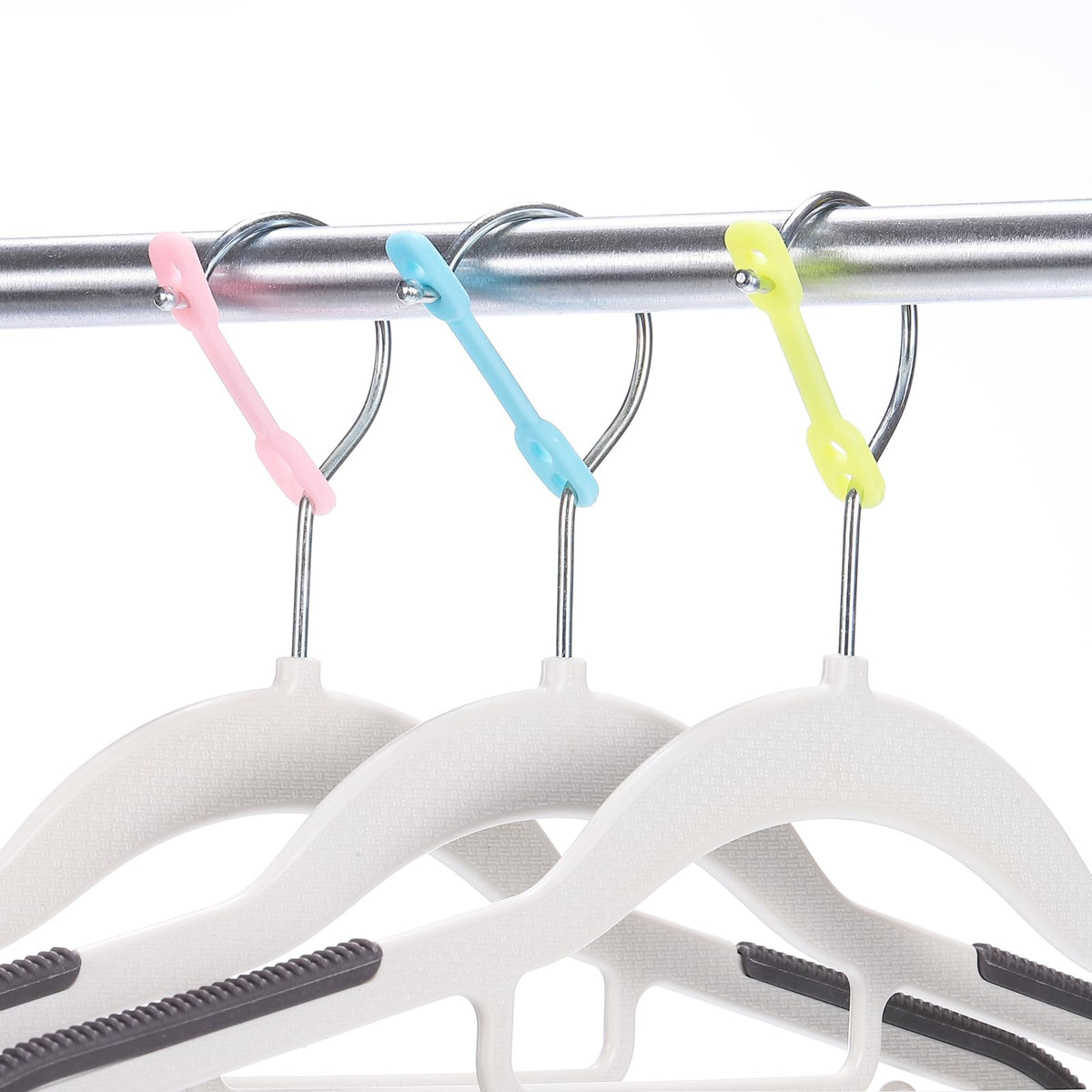 sourcing map 20Pcs Clothes Hanger Windproof Plastic Strip Hook, Anti-Slip Off Windproof Fixed Buckle