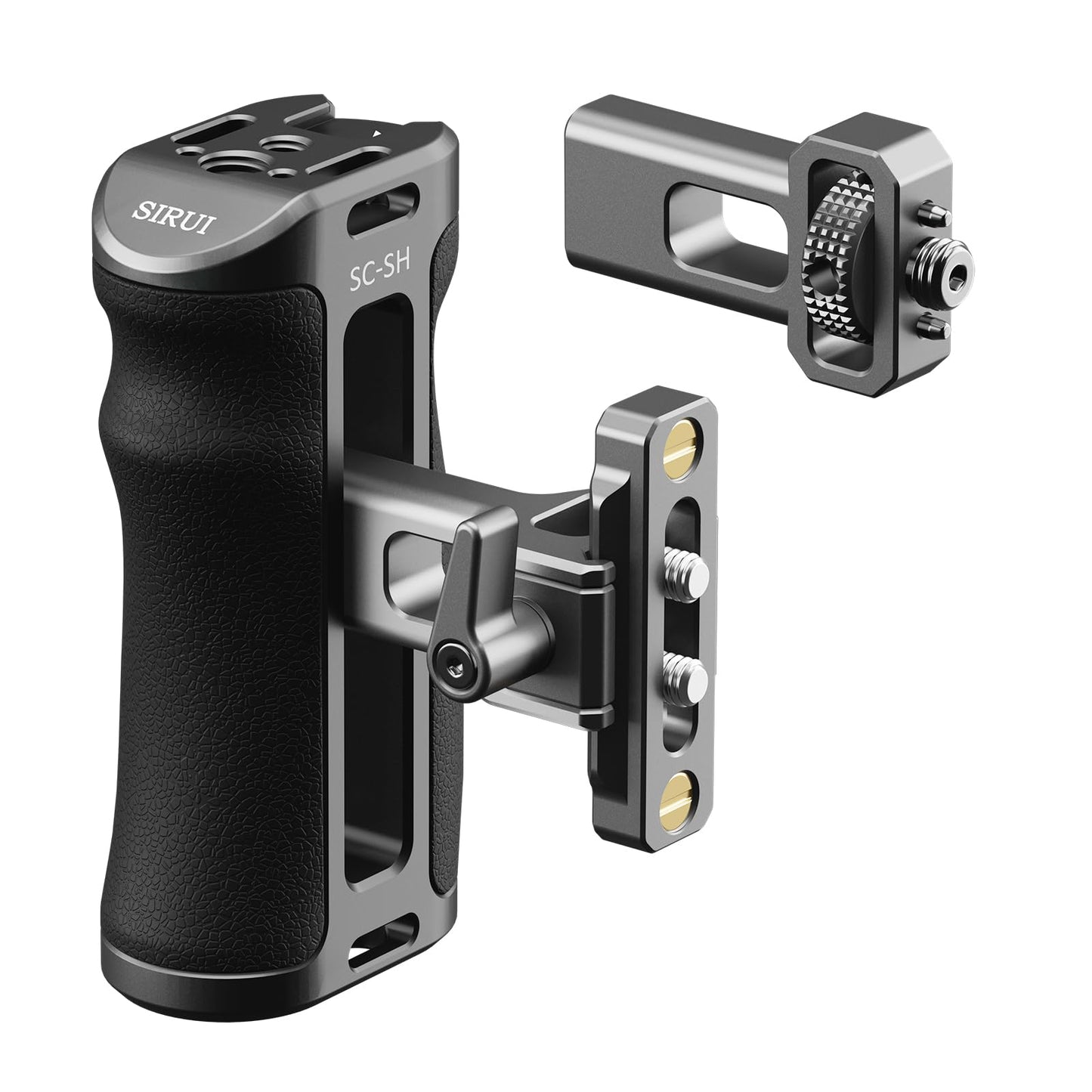 SIRUI Side Handle for Camera Cage, for ARRI and NATO Installation Options Side Grip, Aluminum Side Handgrip with Cold Shoe, 1/4'' Thread, 3/8'' for