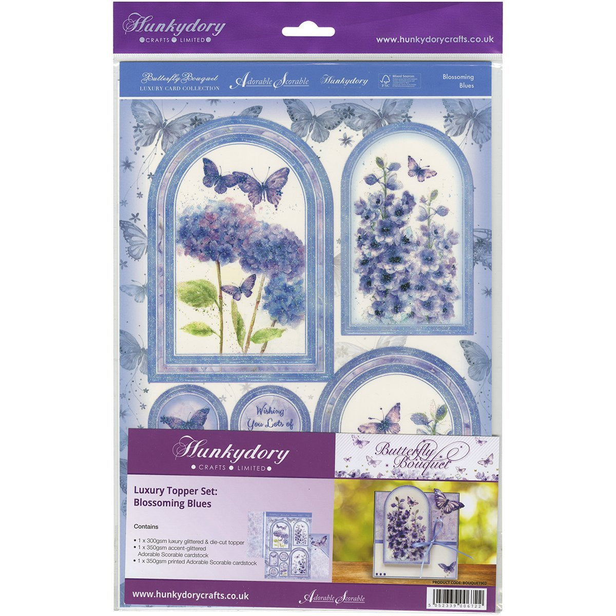 hunkydory butterfly bouquet blossoming blues