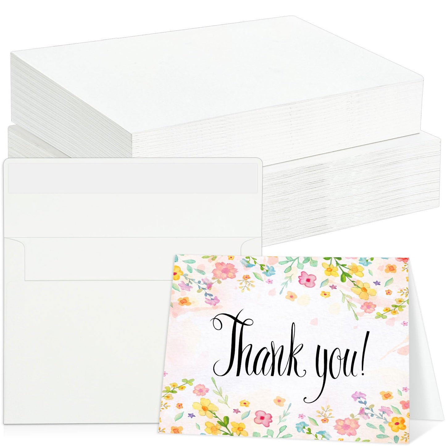 60 Sets Watercolour Cards with Envelopes, 140 lb/300 GSM Watercolor Paper Cards, 4x6 Inch Foldable Blank Watercolour Postcards and Envelopes for