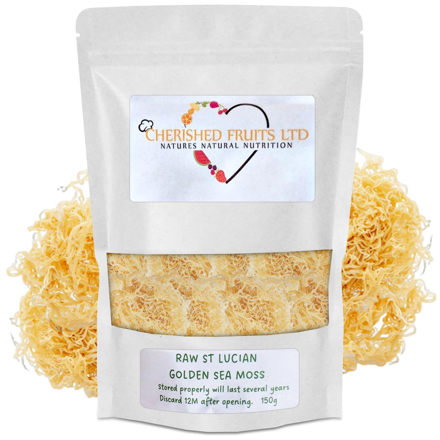 Raw Saint Lucia Golden Organic Sea Moss ? Wildcrafted and Sun Dried Sea Moss - Vegan Superfood, Non-GMO - 100% Natural - Rich in Nutrients with 92