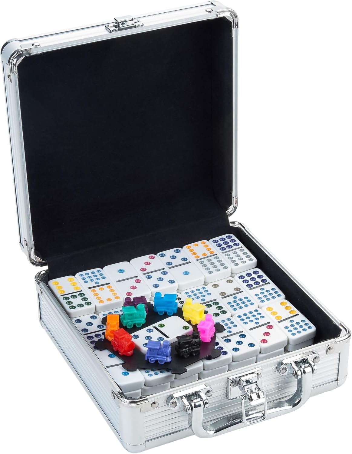 Engelhart Mexican Train Dominoes Set D12, New but open, scruffy box