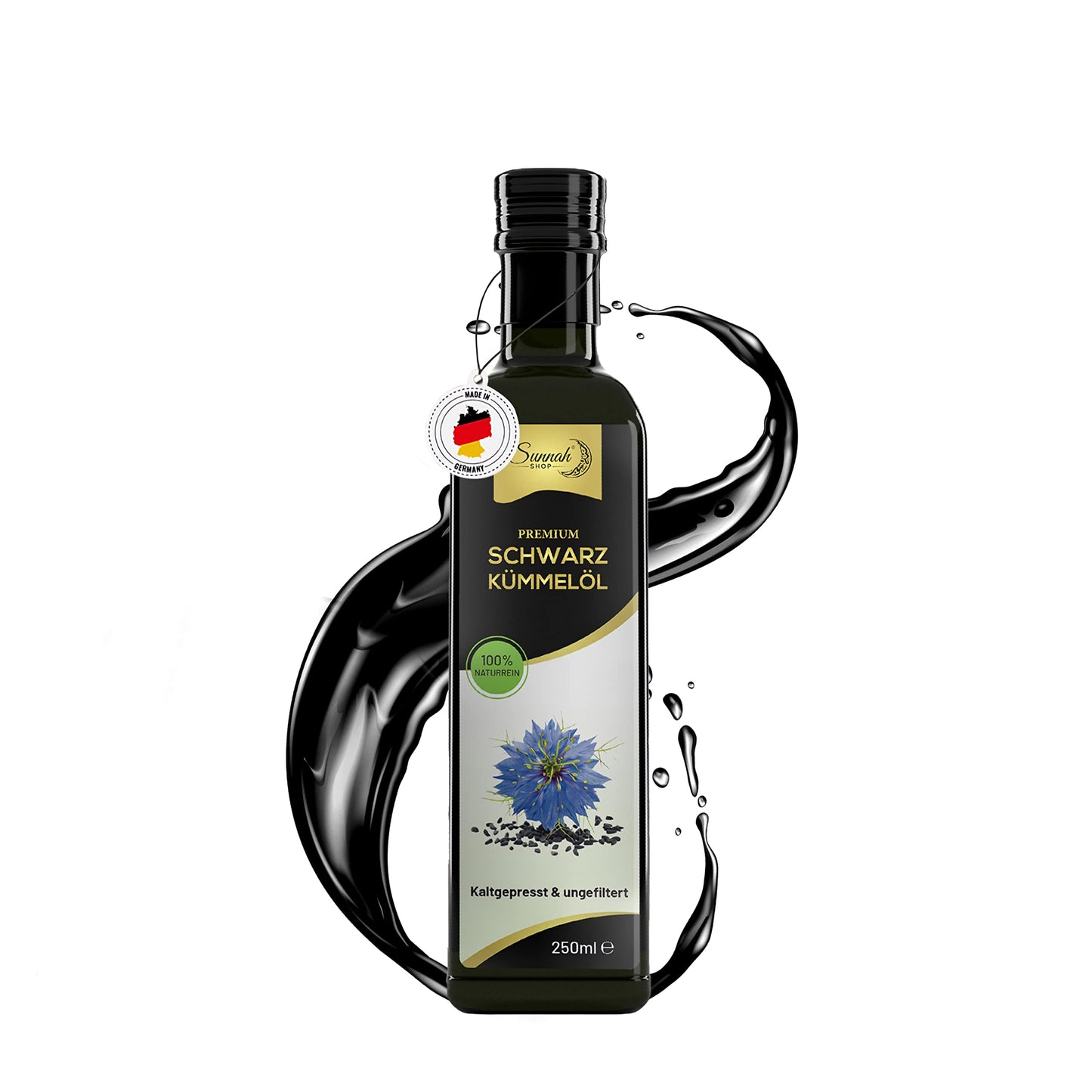 Sunnah Shop? Black Cumin Oil Unfiltered & Cold Pressed, 1 Litre, Black Seed Oil, 100% Natural from Real Egyptian Nigella Sativa, Black Cumin Oil