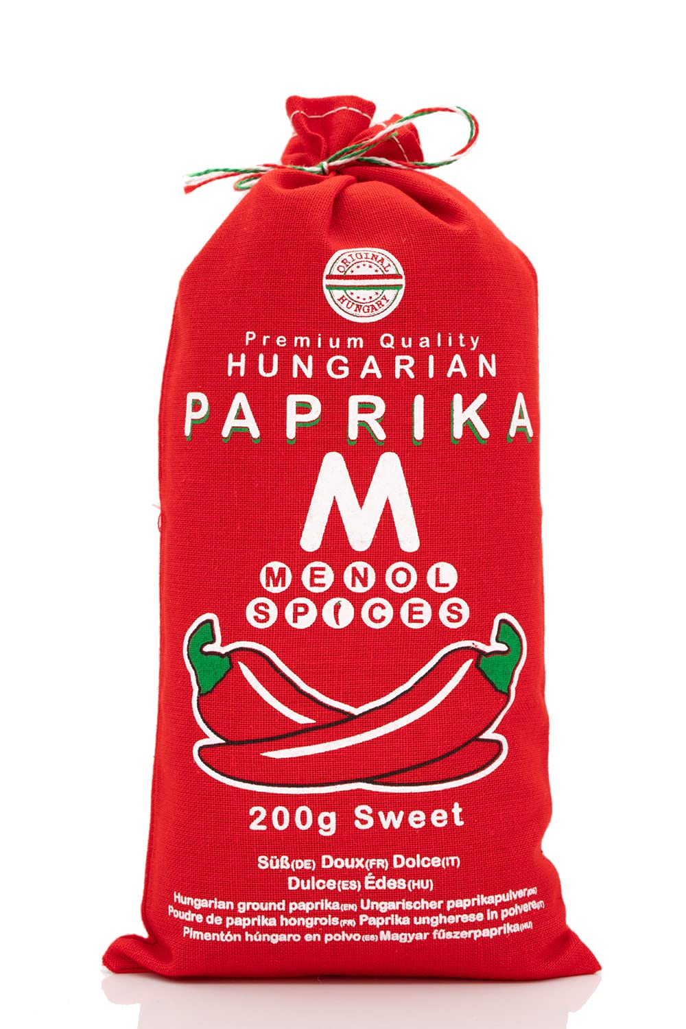 Menol Spices Authentic Hungarian Sweet Paprika Powder (Sweet 200g) Premium Gourmet Quality, Produced in region of Szeged, Hungary, Vibrant Red,