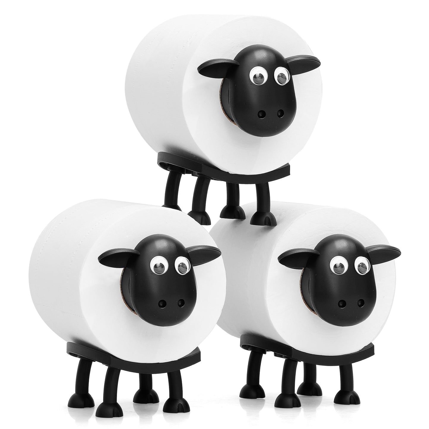 Sheep Toilet Roll Holder - Funny Toilet Paper Holder Free Standing Bathroom Set - 3D Printed Black Sheep Loo Roll Holder - Hilarious Tissue Paper Roll