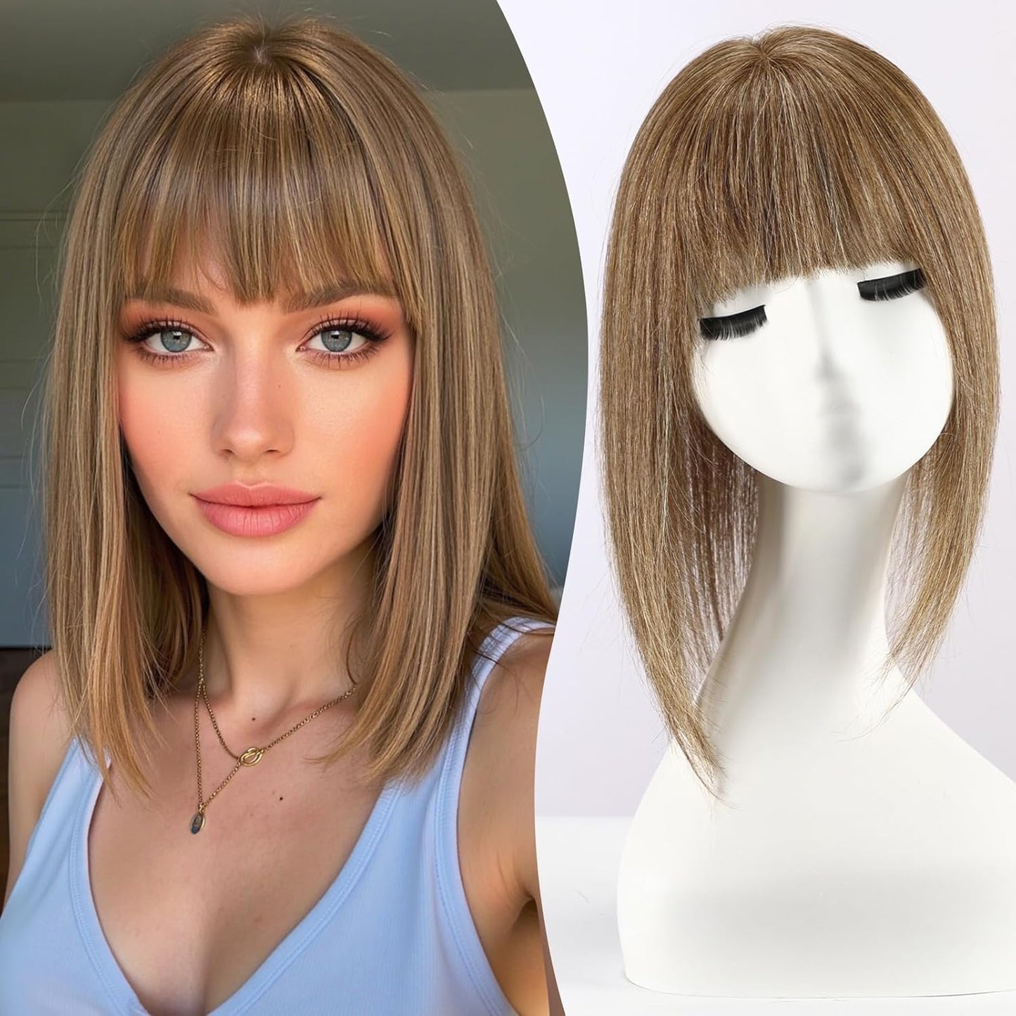 EMMOR Human Hair Toppers for Women (Ash Brown), New but open, scruffy box
