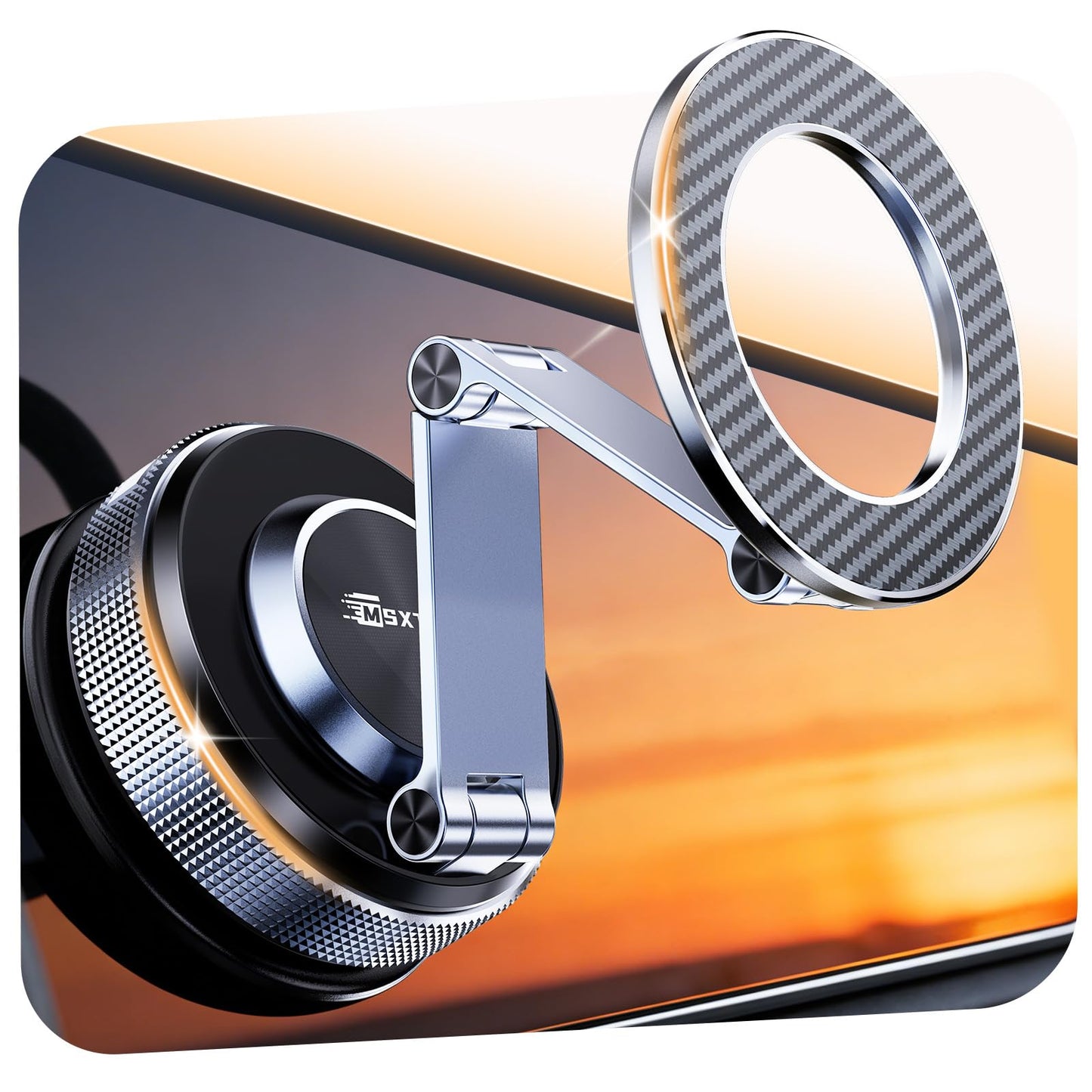 MSXTTLY Car Phone Holder ? Vmag S3 Magnetic Phone Holder for Cars with Strong Magnets & Alloy Dual?Fold Arm, Compatible with iPhone 17 Pro Max 16 15