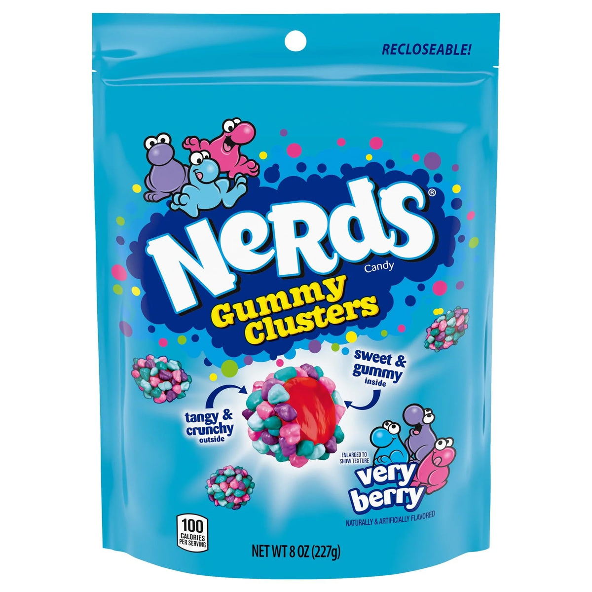 KOVO Nerds Gummy Clusters Very Berry, embalaje resellable, 227 g