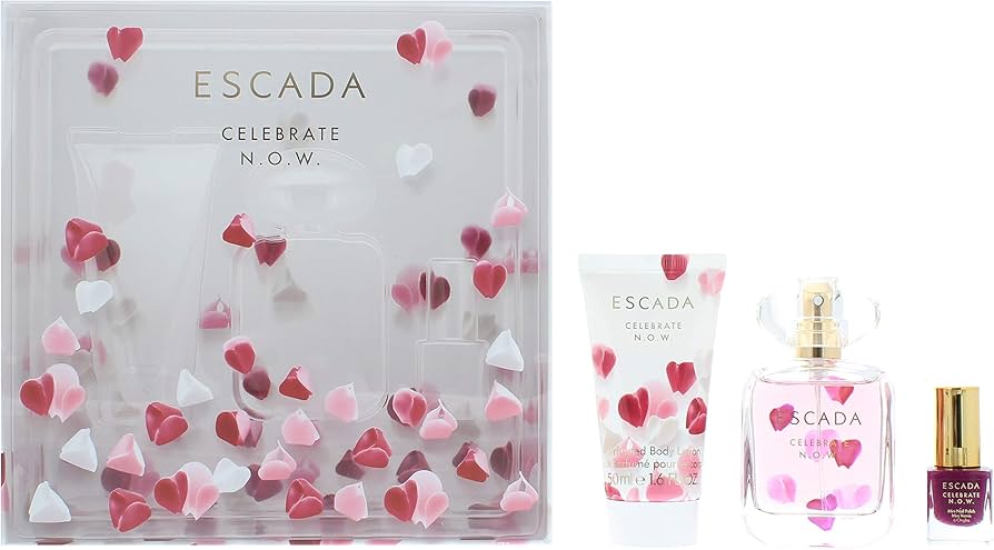 Escada Celebrate N.O.W. Gift Set 50ml EDP + 50ml Body Milk + 4.5ml Nail Polish Women's Fragrance
