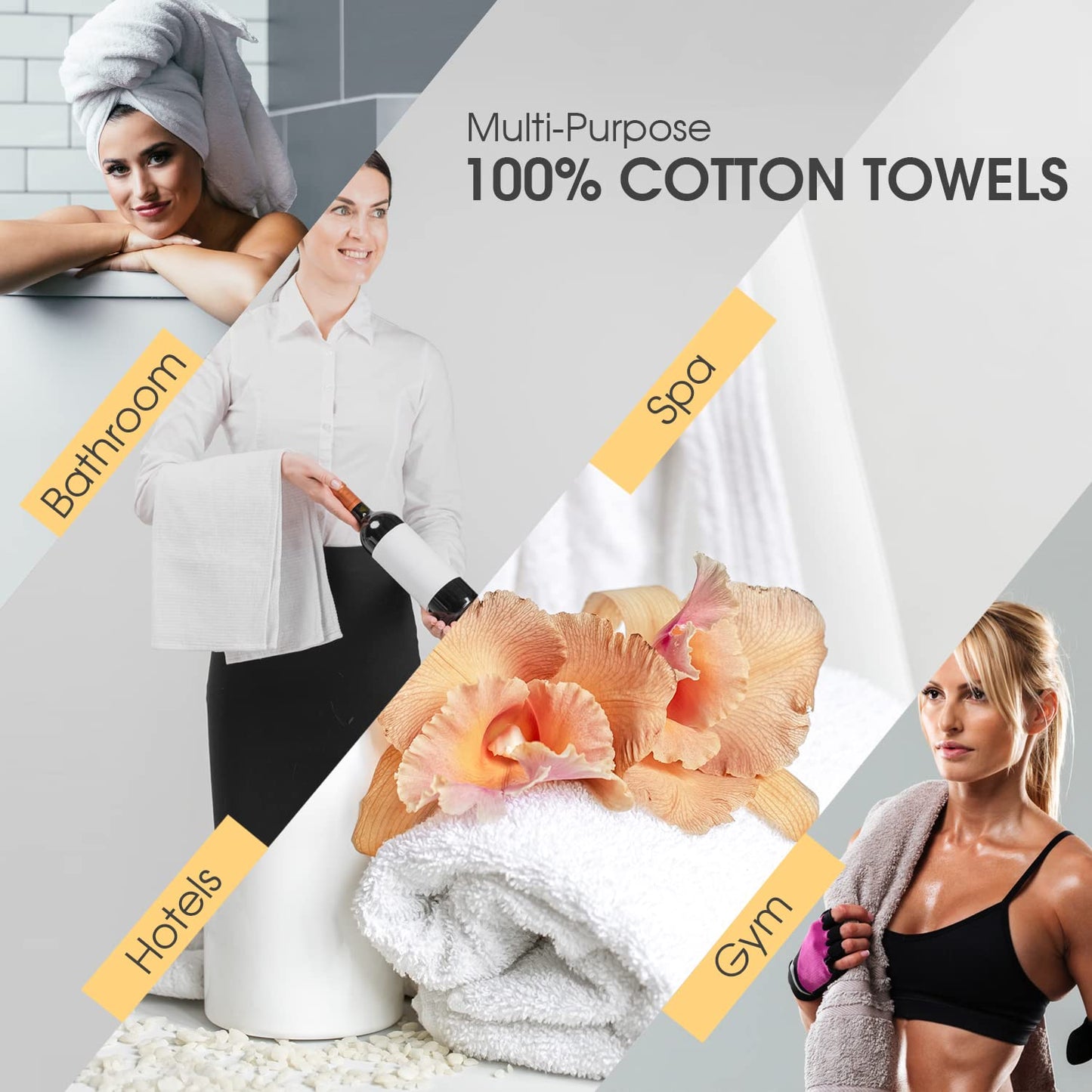 Ample Decor Cotton Washcloths Set 10, 30 X 30 cm, 100% Cotton Premium Quality Flannel Face Cloths, Highly Absorbent Fingertip Towels - Navy