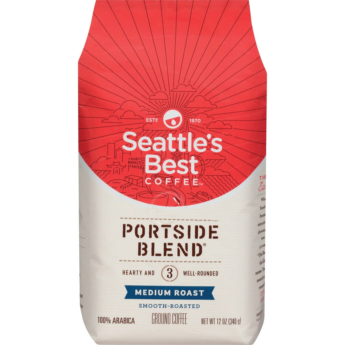 Seattles Best Coffee Portside Blend Medium Roast Ground Coffee 340g Bag