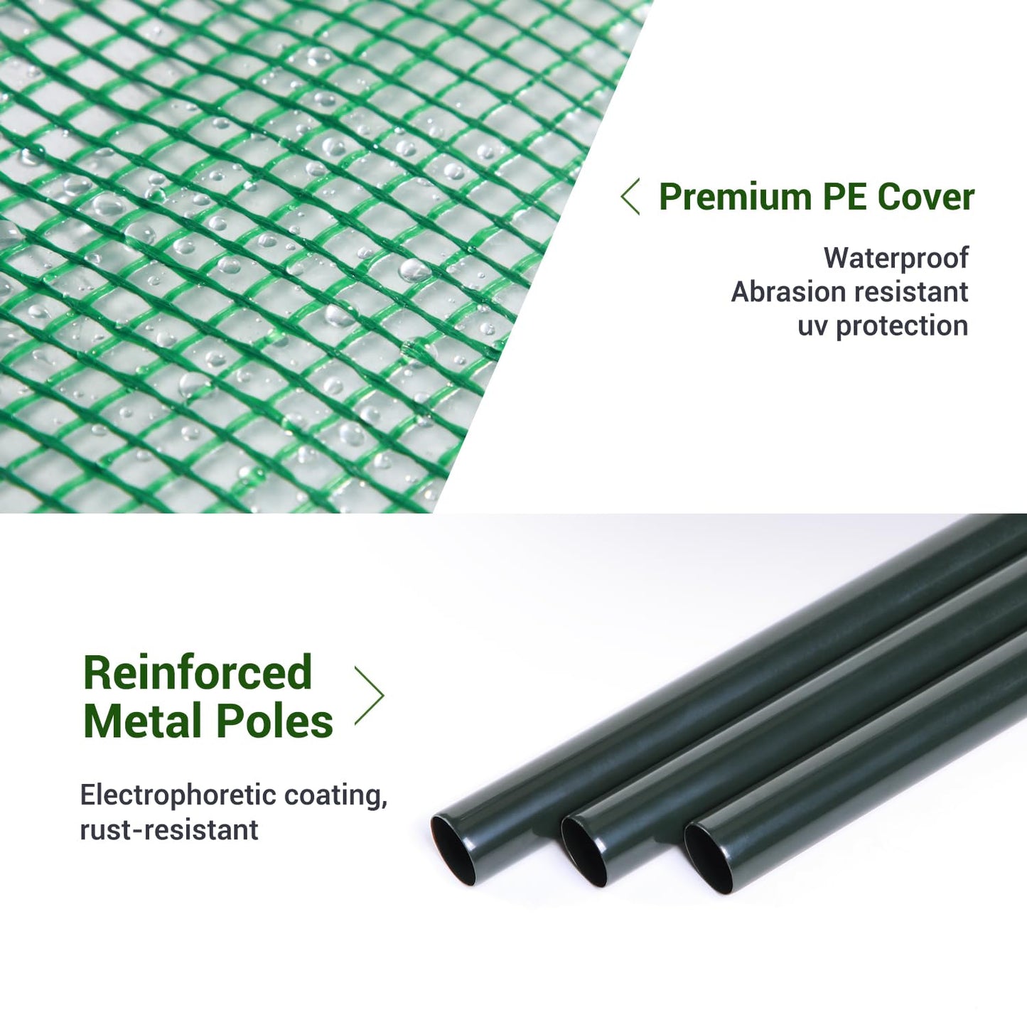 Ohuhu Walk in Greenhouse Tomato Greenhouse for Outdoors: Portable Green House with Roll-Up Zippered Door PE Cover, Tall Plastic Greenhouses Small