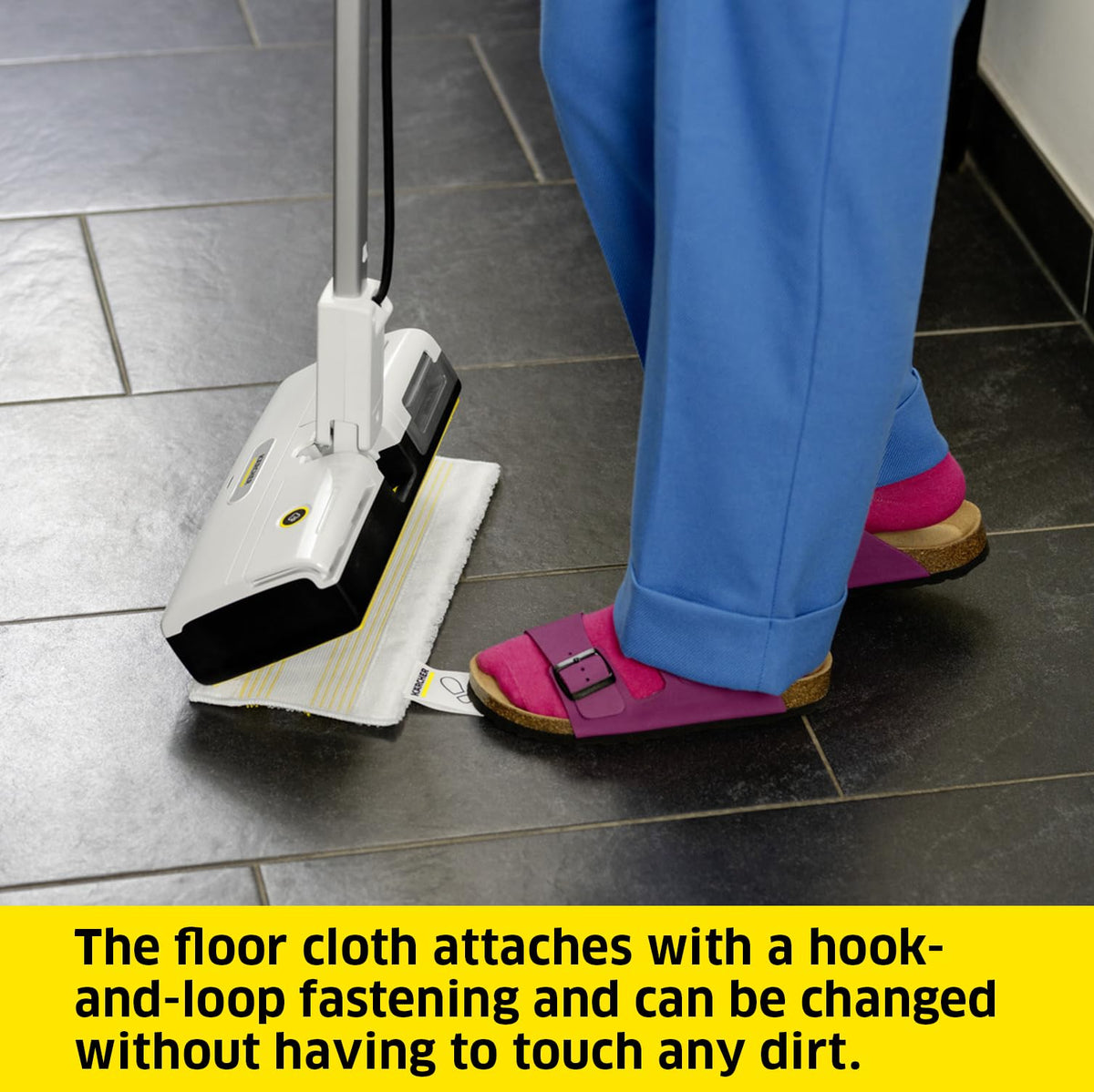 Krcher SC 1 Upright Steam Mop, heat-up time: 30 s, area coverage: approx. 30 m, tank: 0.2 l, weight: 2.1 kg, EasyFix floor nozzle (Large), 2