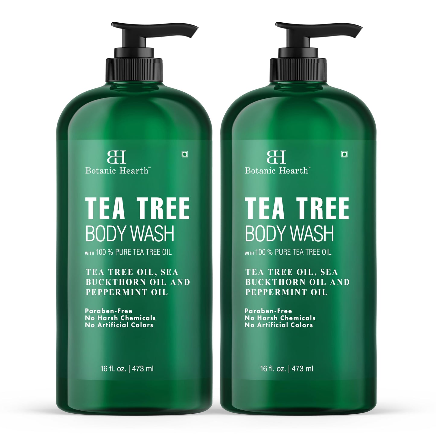 Botanic Hearth Tea Tree Body Wash, Helps with Nails, Athletes Foot, Ringworms, Jock Itch, Acne, Eczema & Odor, Soothes Itching Promotes Healthy Skin