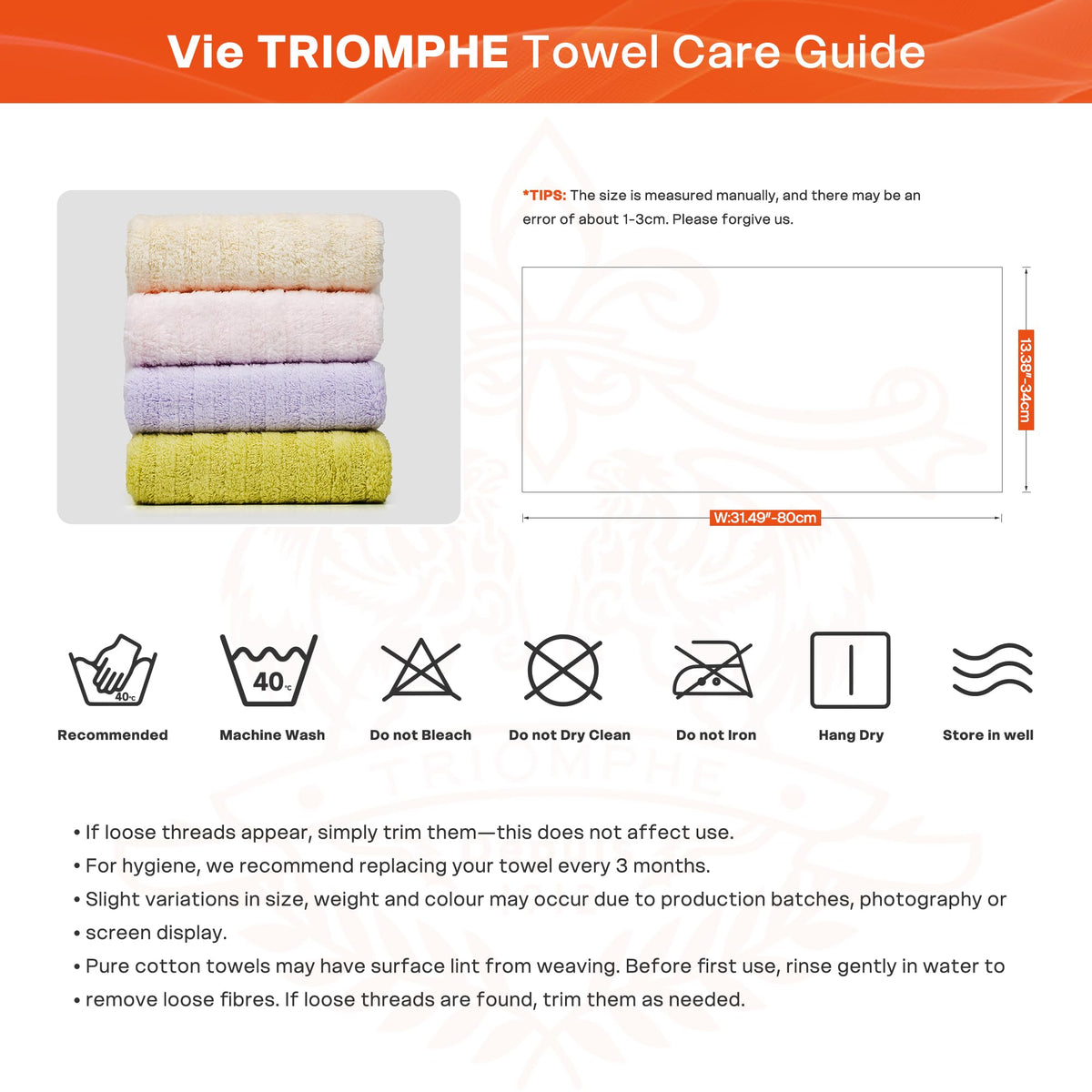 Vie TRIOMPHE 4-Pack Ultra-Soft Fluffy Face Towels 34x80cm, Zero-Twist Long-Staple Cotton, Blue Pink Purple Yellow, Cloud-Like Plush Texture