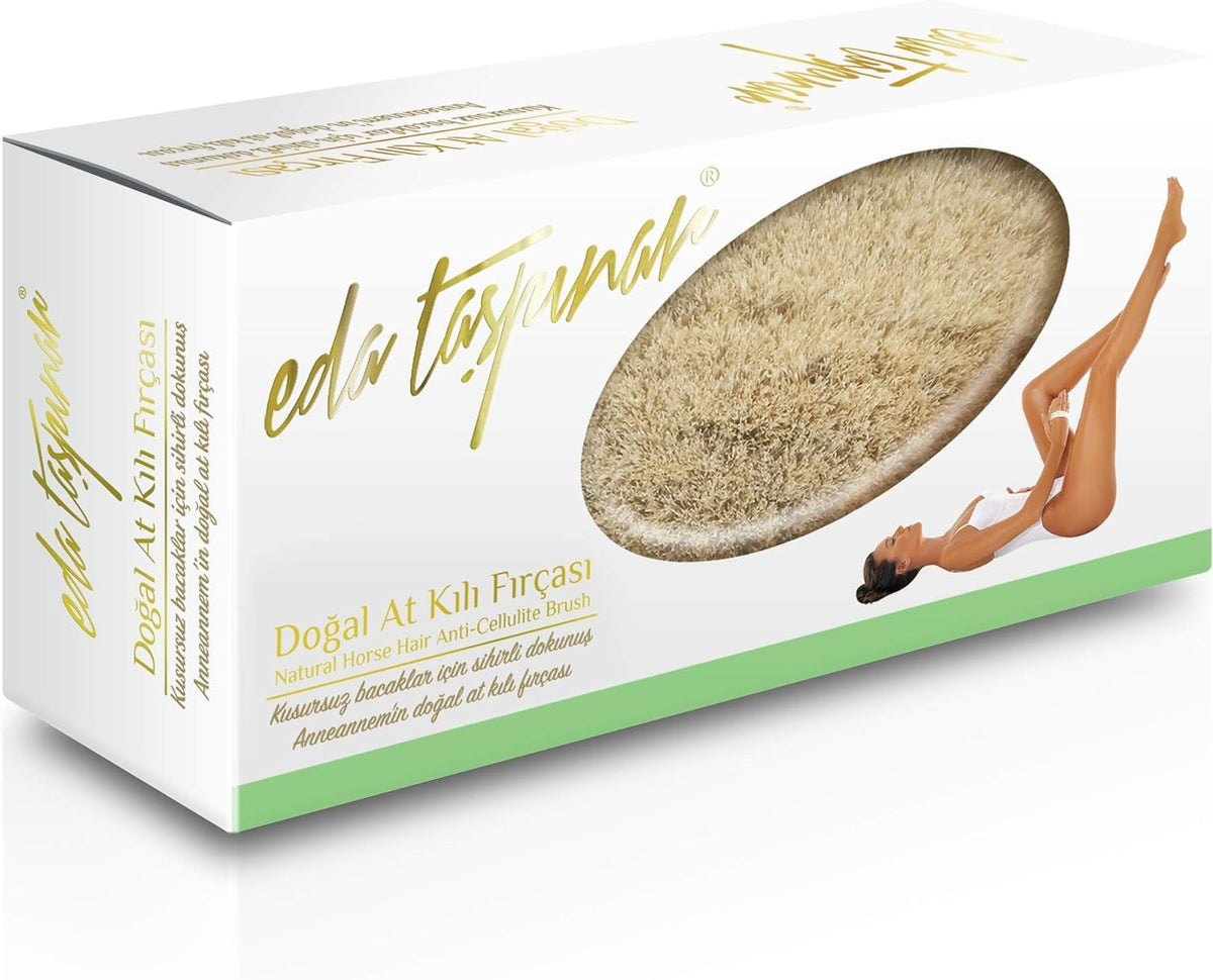 EDA Taspinar Dry Brush Natural Horse Hair Anti Cellulite Brush- Removes Cellulite by 57% in 5 Weeks - Exfoliates, Improves Lymphatic Function, Silky