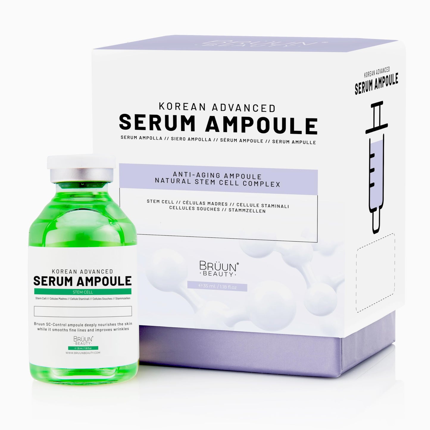 BR?UN SC - Control Stem Cell Serum Ampoule - Micro Needling Korean Booster for Face and Body to Use with and without Derma Pen Microneedling Skin Care