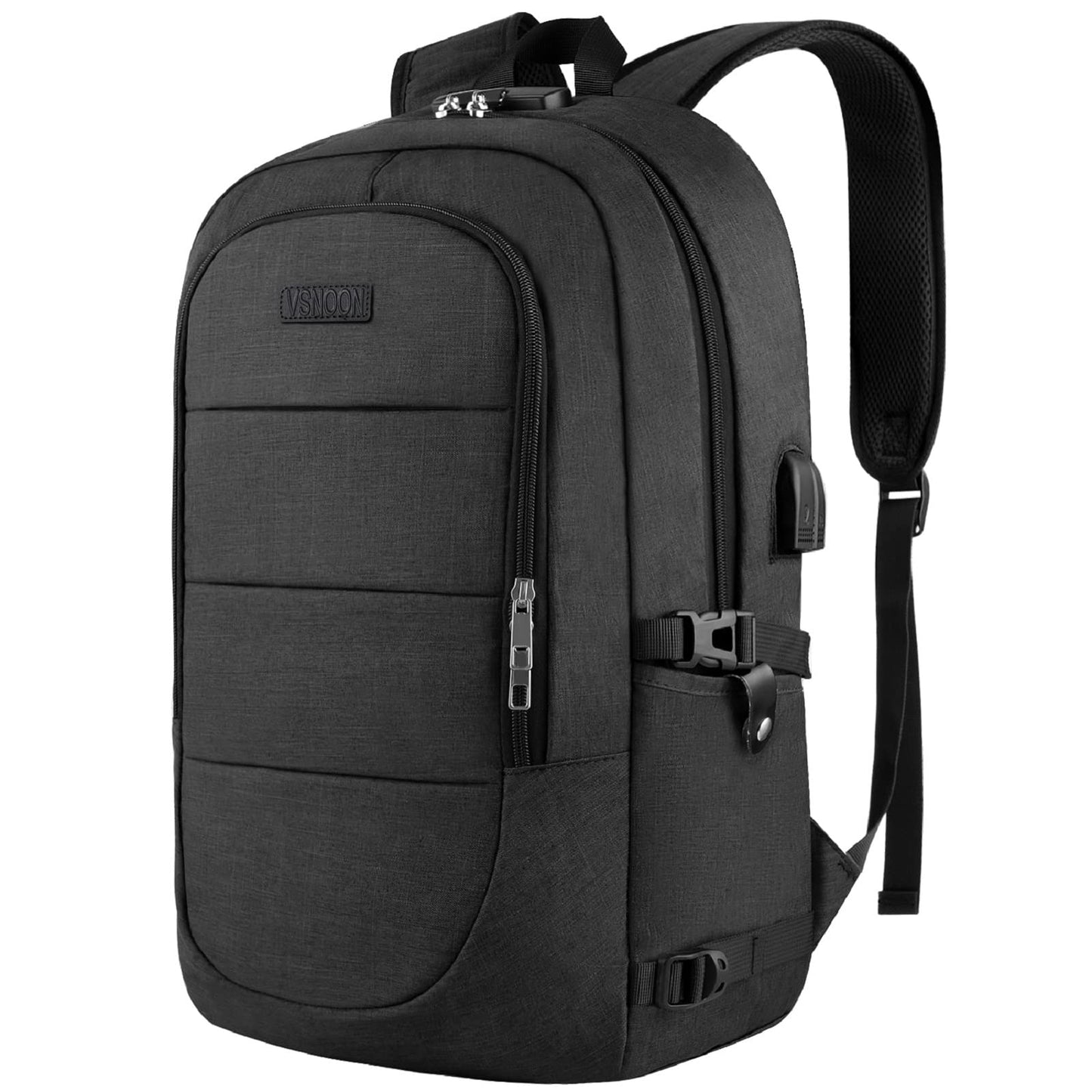 VSNOON Anti-Theft Laptop Backpack, 15.6-17.3 inch Business Laptop Rucksack Bag with USB Charging Port & Lock, Water Resistant Travel Backpack Computer