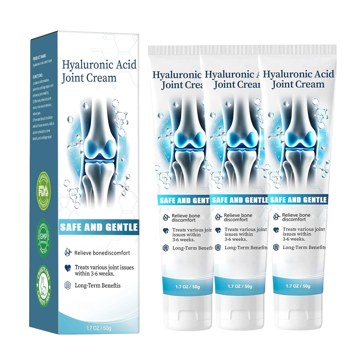 Hyaluronic Acid Joint Cream - Joint Relief Cream - Joint Relief Gel for Rapid Soothing - Non-Greasy Long-Lasting Fast-Absorbing Deep Freeze Gel to