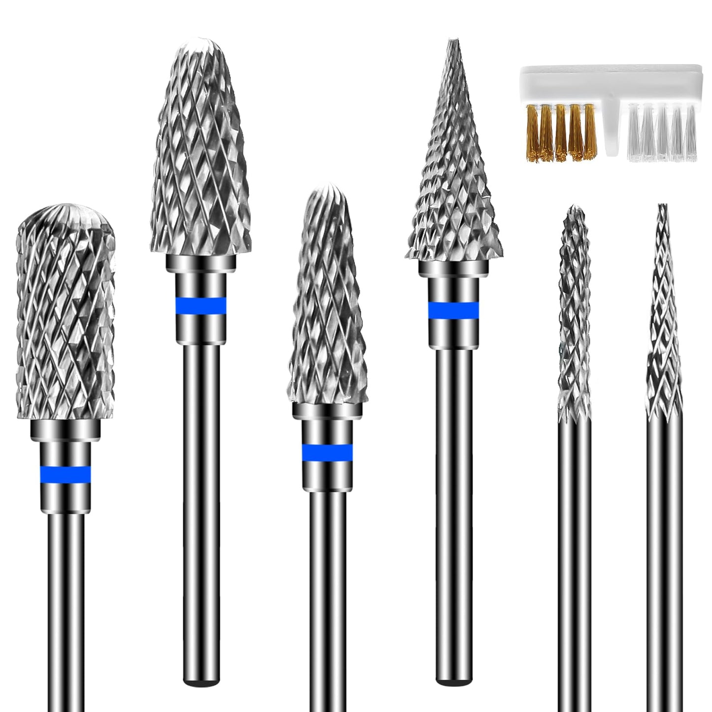 Diesisa 6PCS Nail Drill Bits, 3/32 Inch Efile Nail Drill Bits, Tungsten Steel Electric Nail File Bits, Professional Cuticle Drill Bits for Acrylic and