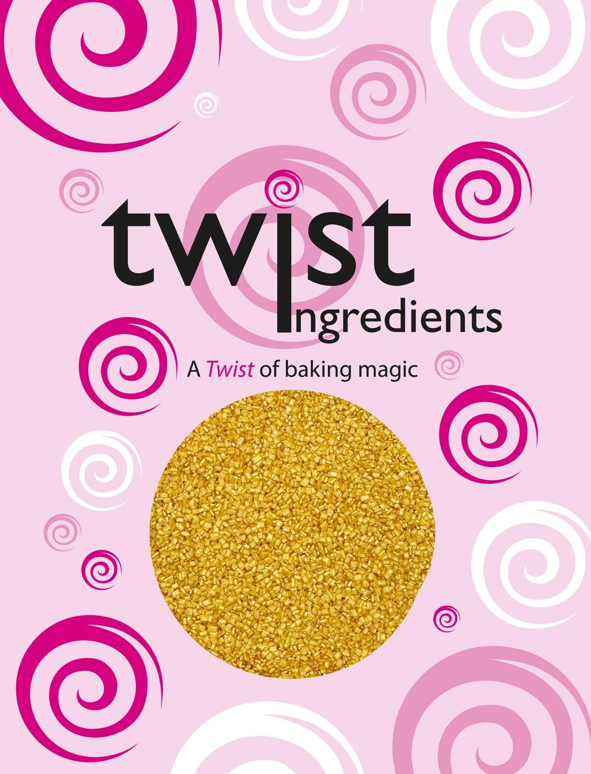Twist Ingredients - Sugar - Glimmer Gold Cake Topper Sprinkles - 800g Edible Glimmer Cupcake/Cake Decorations - For Weddings, Christenings, Birthday