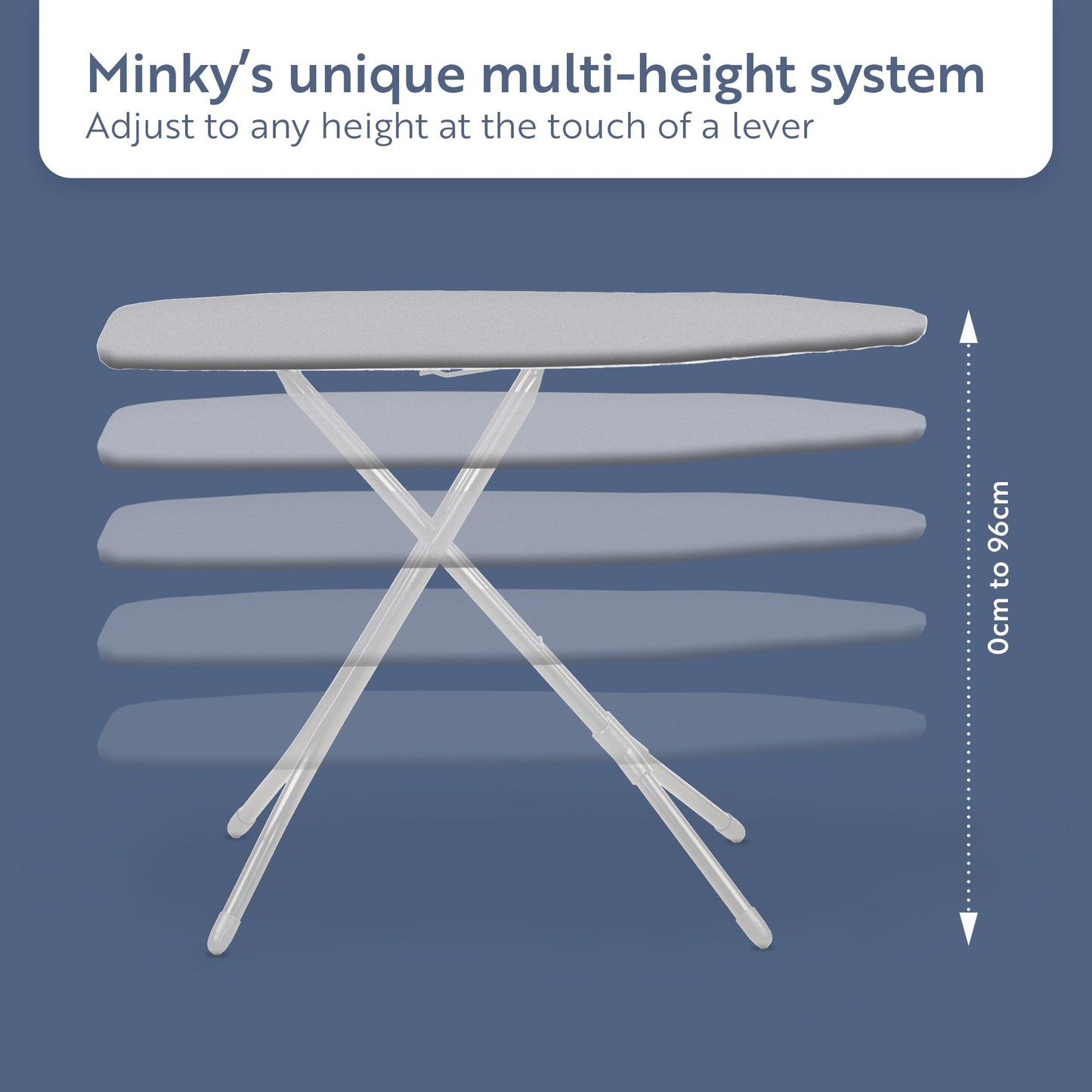 Minky Expert Blue Ironing Board 122 x 38