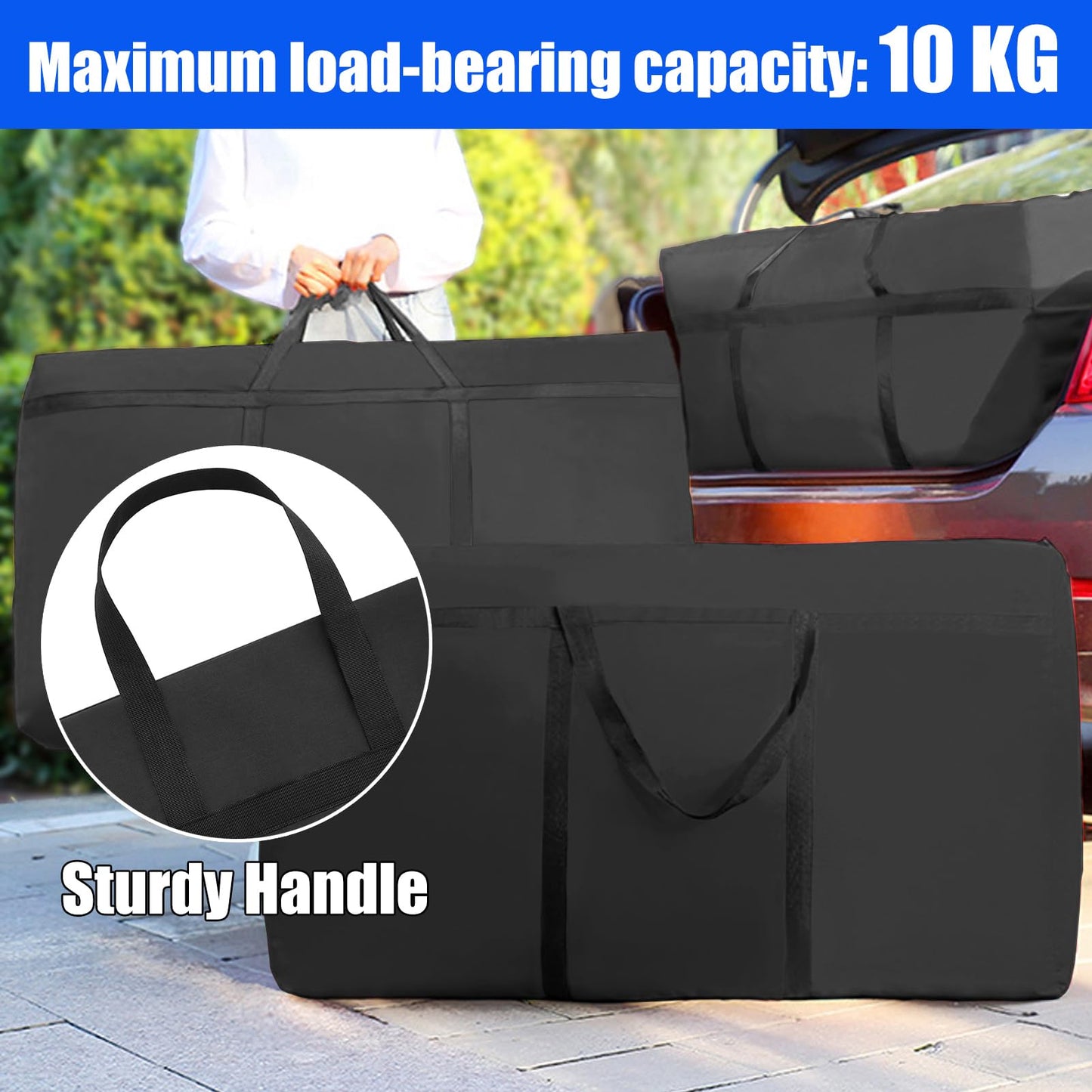 KXF 180L Extra Large Storage Bag Waterproof Heavy Duty Moving Bag Sturdy Space Saver Saving Organiser Underbed Storage Organizer Large Clothes Box