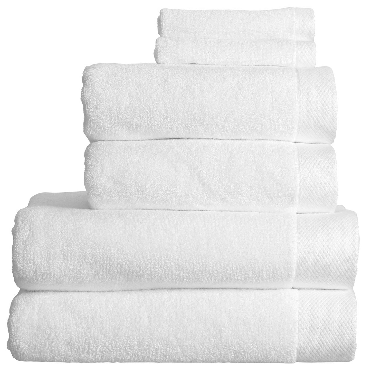 Christy Luxe 6 Piece Towel Set | White | Luxe Heavyweight 100% Turkish Cotton | Ultra Soft | Super Absorbent | 730GSM | 2 Bath Towels 2 Hand Towel 2
