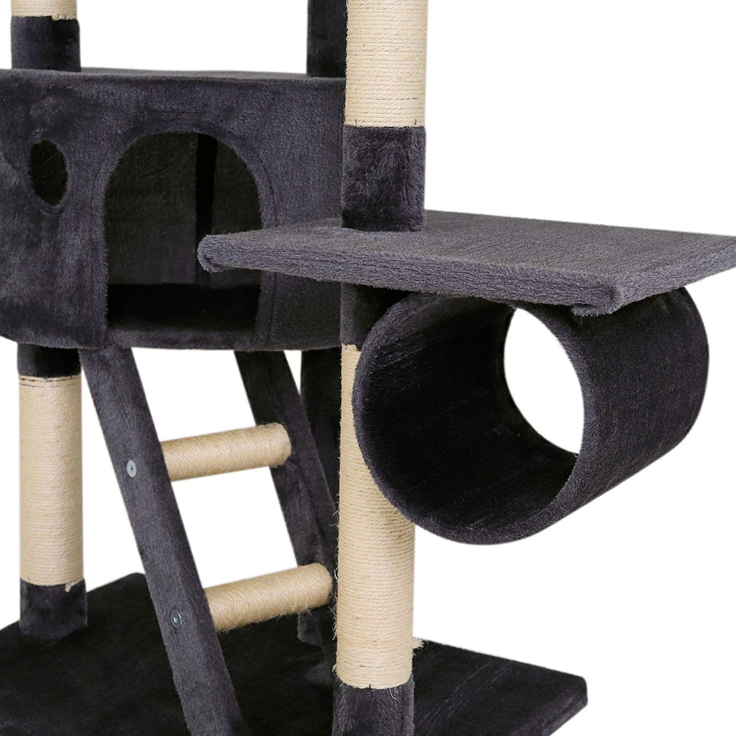 lionto dibea Cat Tree Activity Centre High Ceiling Scratching Post, 240 to 260 cm, Grey