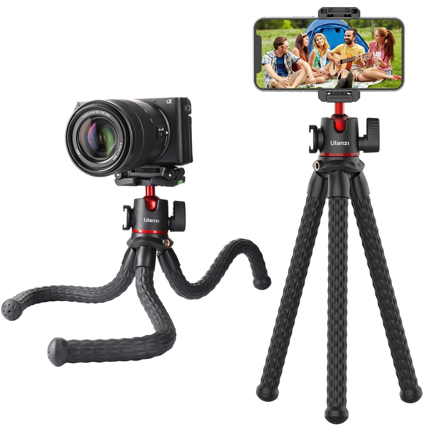 ULANZI MT-33 iPhone Flexible Octopus Tripod with Cold Shoe Mount and 360? Rotation - Compatible with iPhone 14/13/12/11 Pro Max and Small Cameras