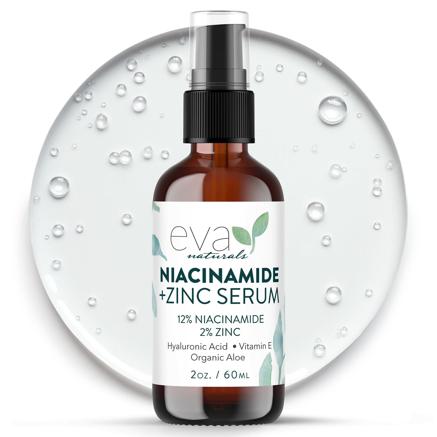 Eva Naturals Niacinamide 12% + Zinc 2% Serum for Face ? Pore Minimizer, Dark Spot & Redness Relief, Oil Control with Botanical Hyaluronic Acid &