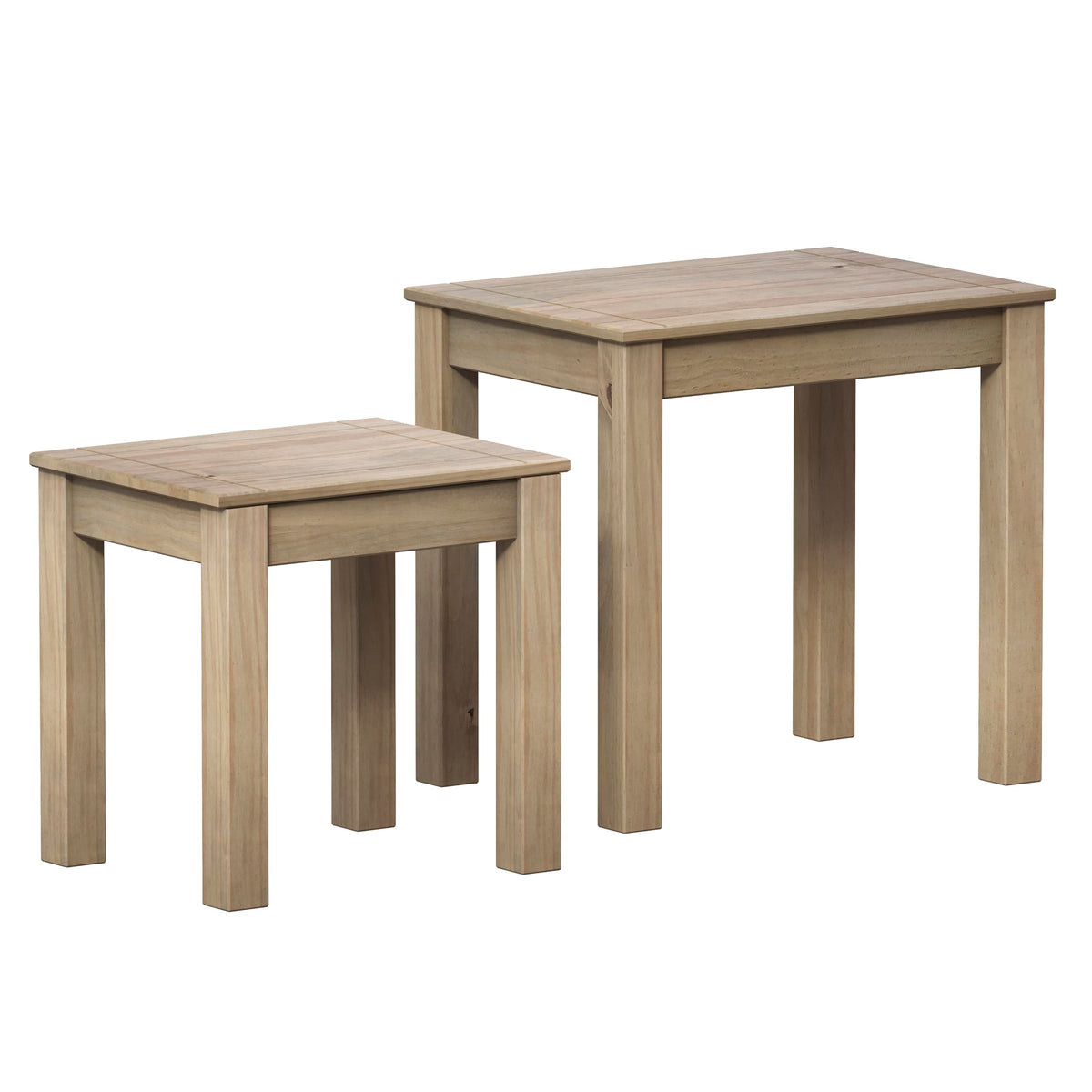 Vida Designs Panama Nest of 2 Tables Unit Solid Pine Modern Side Lamp Living Room Furniture