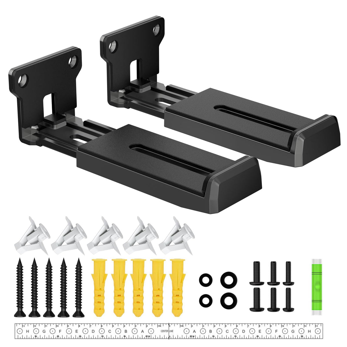 ZUOLACO Soundbar Wall Mount Bracket for Samsung, Bose, Vizio, LG, Sony, JBL, Sonos and More Sound Bar Mounts Under TV, Hold up to 33 lbs, Depth