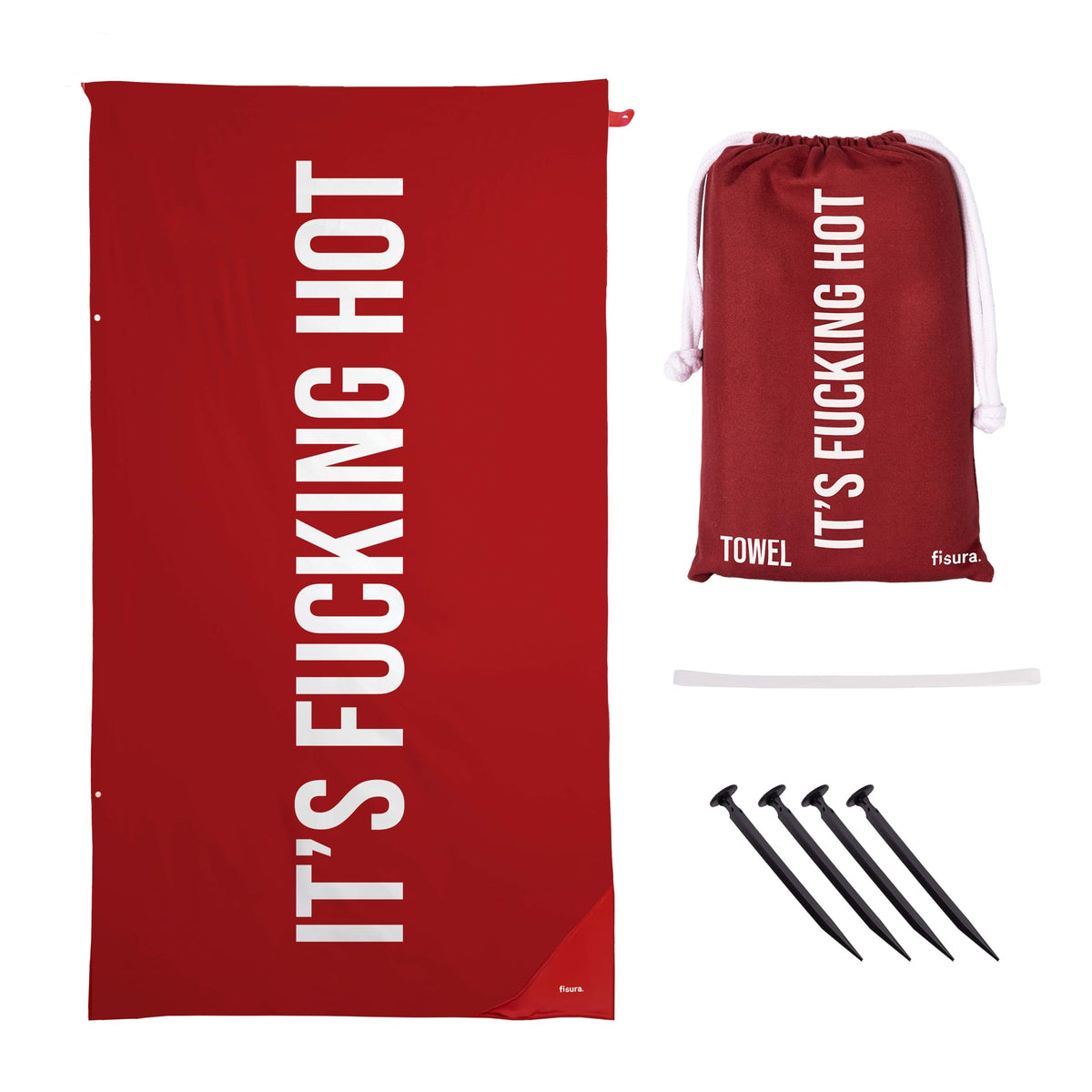 Fisura ? Oversized Beach Towel Its f*cking hot Lightweight red microfiber towel for the pool, beach, camping, or picnic. Sand-proof. Quick-dry. 180 x