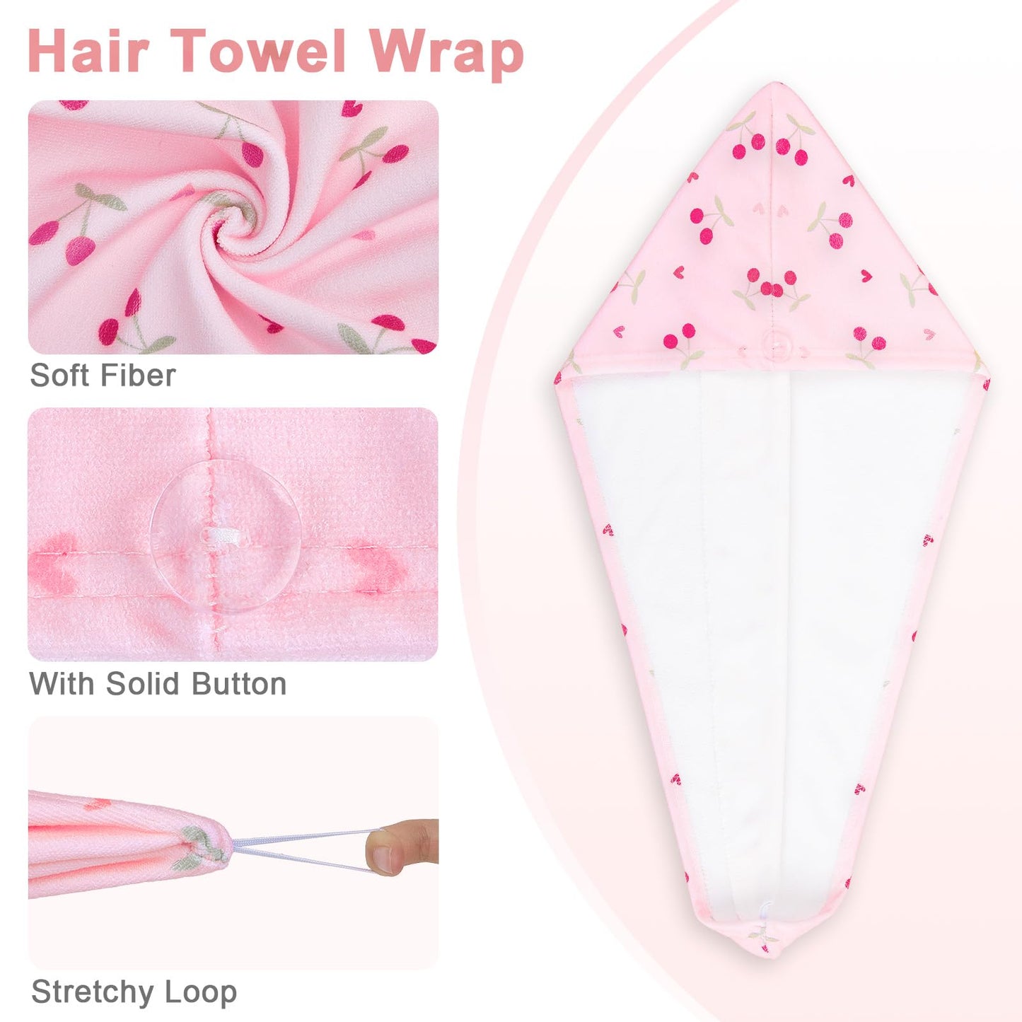 Unicorn Castle 2 Pack Kids Microfibre Hair Towel Wrap, Absorbent