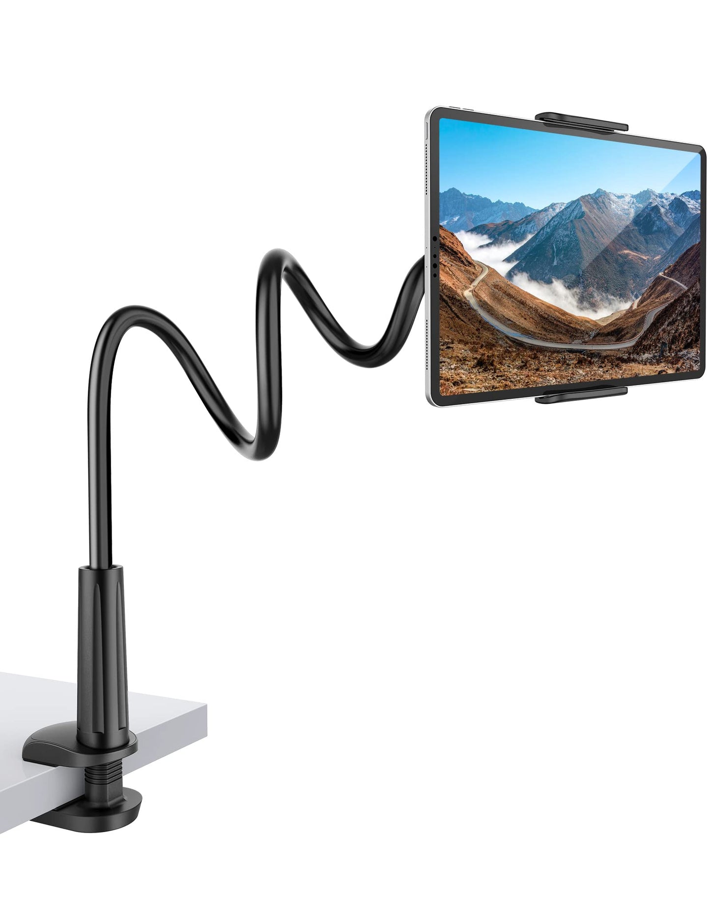 Rupoku Gooseneck Tablet Holder Phone Stand, Flexible Tablet Stand, 360 Adjustable Lazy Arm Holder Clamp Mount Bracket Bed for 4.0~10.5" iPad Air Mini,
