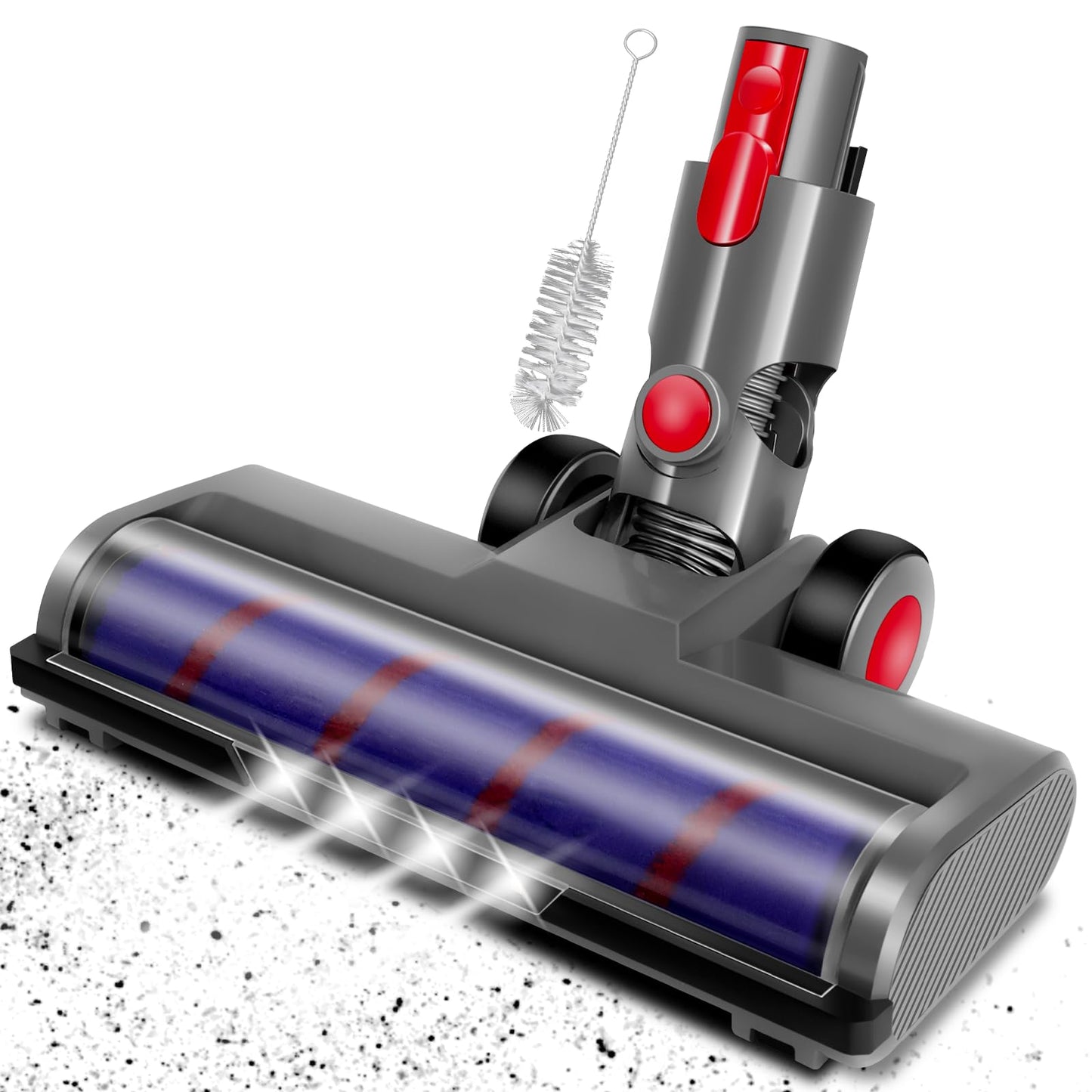 Brush Head Compatible with Dyson Replacement for V7 V8 V10 V11 V15 SV10 SV11 SV12 Series, 4 LED Headlamps and 180? Flexibility for Cleaning, Vacuum