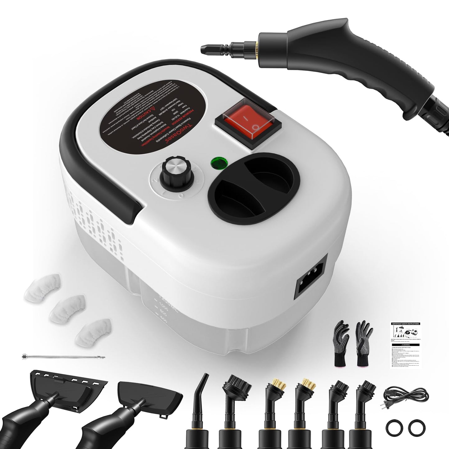 Steam Cleaner, Steamer for Cleaning, Portable Handheld Steam Cleaner, 1.2L Water Tank, 15s Fast Heating, Multipurpose Steamer for Home, Hand Held
