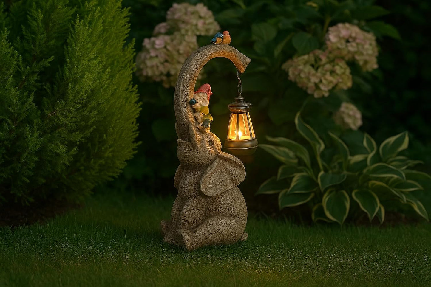 Solar Elephant Garden Ornament