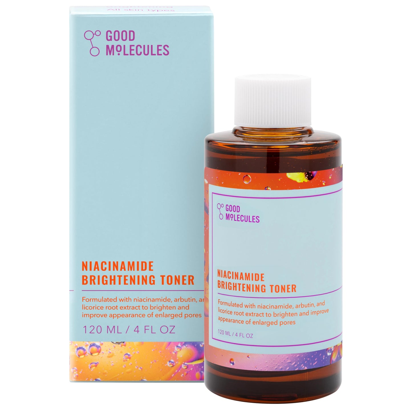 Good Molecules Niacinamide Brightening Toner Facial Toner with Niacinamide, Vitamin C and Arbutin for Even Tone, Enlarged Pores Skincare for Face