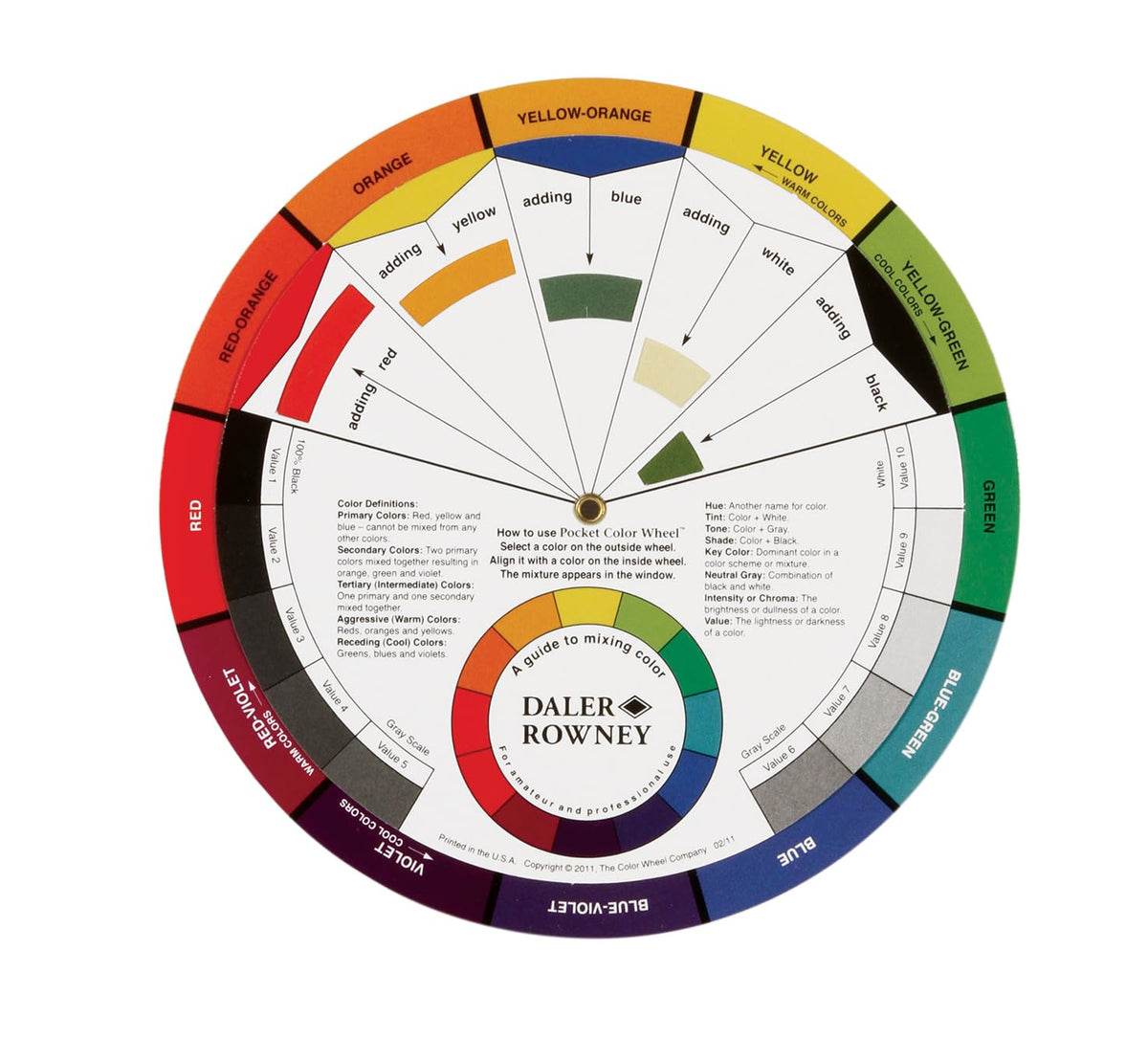 Daler-Rowney Artists' Colour Mixing Wheel Guide, 5.12in - 13cm, Art Supplies, Paint Mixing, Ideal for Professional Artists, Students & Hobbyists