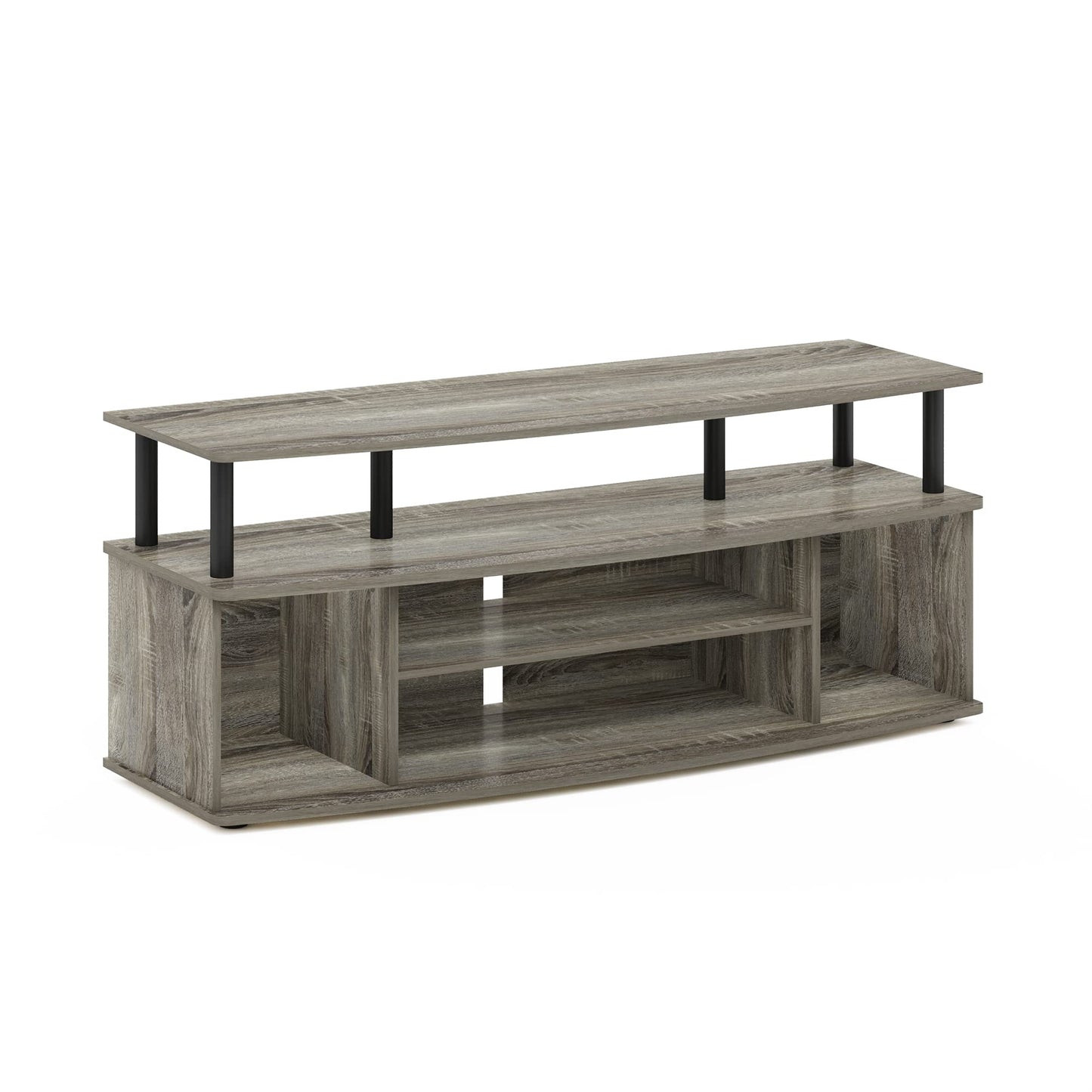 Furinno JAYA TV Stand, Large Entertainment Center, TV Console for TV up to 55 Inch, for Living Room, Bedroom, French Oak